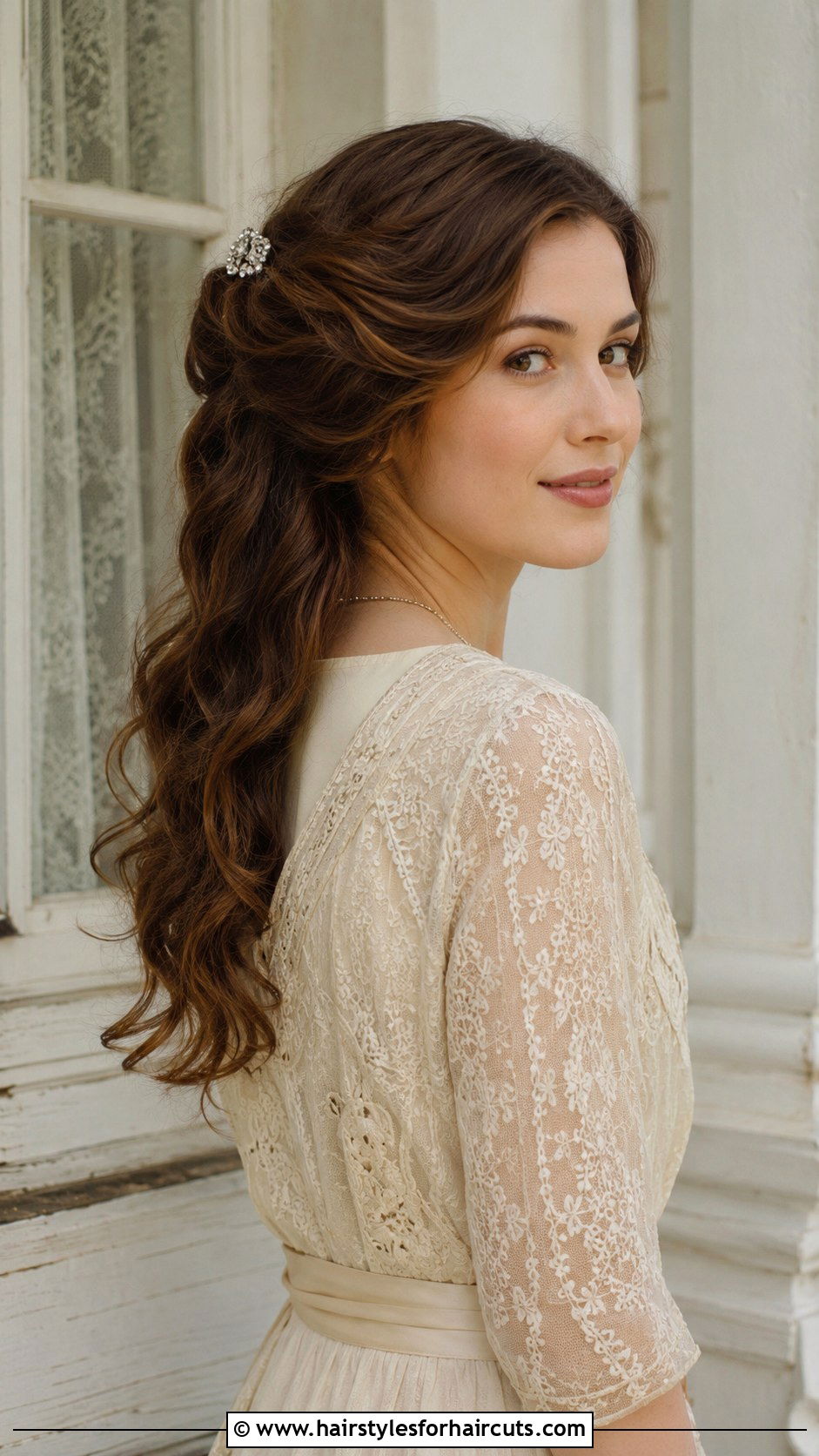1920s Accessorized Half Updo Long Hair - 25 1920 hairstyles for long hair - 25 1920 hairstyles for long hair