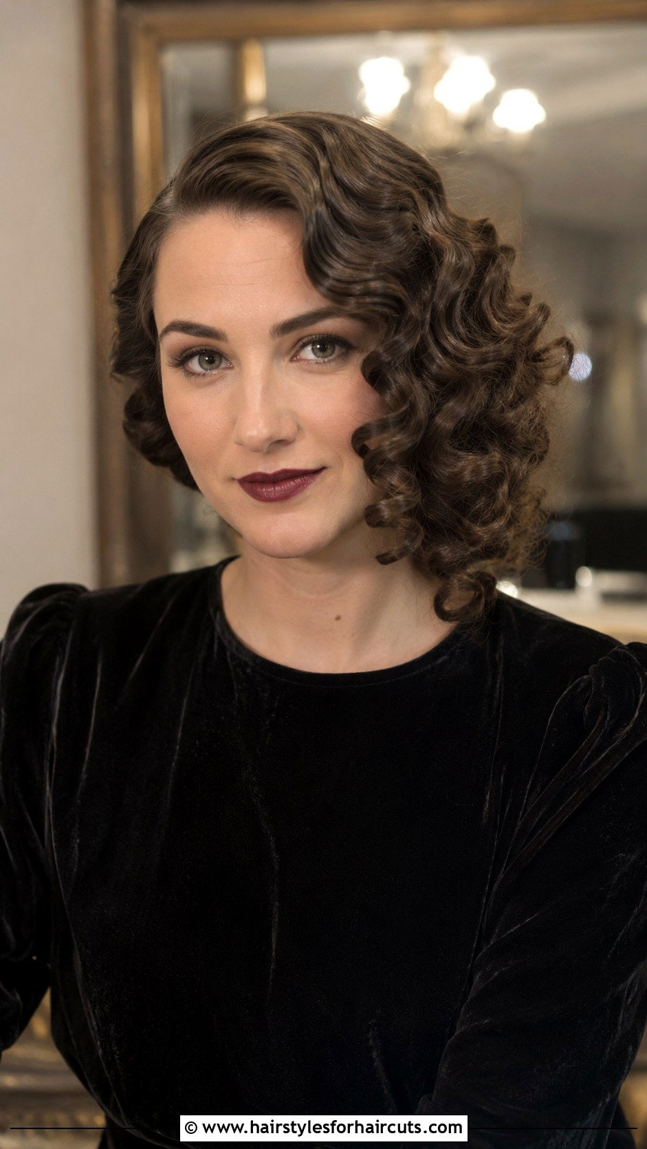 1920s Deep Side Part Curls - 25 1920s hairstyles for curly hair - 25 1920s hairstyles for curly hair