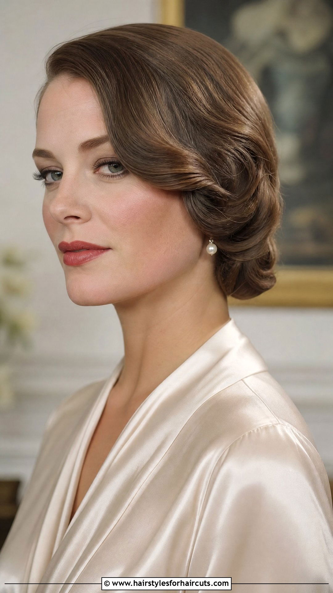 1930s Side Part Chignon Updo - 25 vintage updo hairstyles for long hair - 25 vintage updo hairstyles for long hair