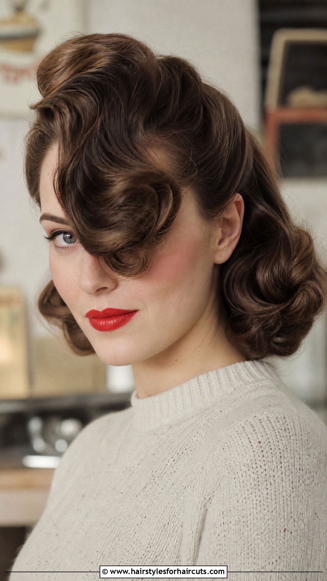 1940s Peekaboo Roll Updo - 25 vintage updo hairstyles for long hair - 25 vintage updo hairstyles for long hair