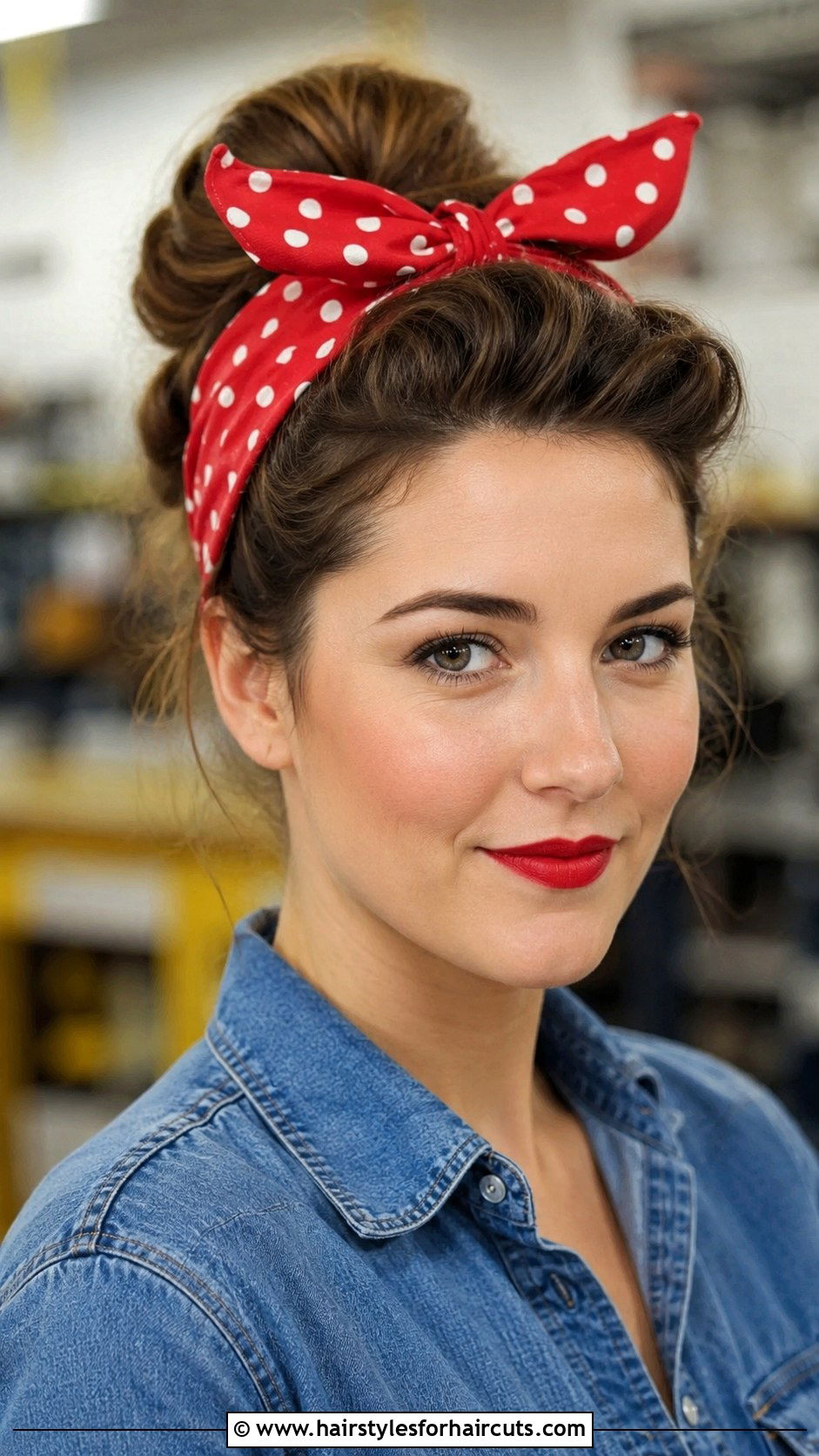 1940s Rosie The Riveter Bandana Hairstyle - 25 easy vintage hairstyles for long hair - 25 easy vintage hairstyles for long hair