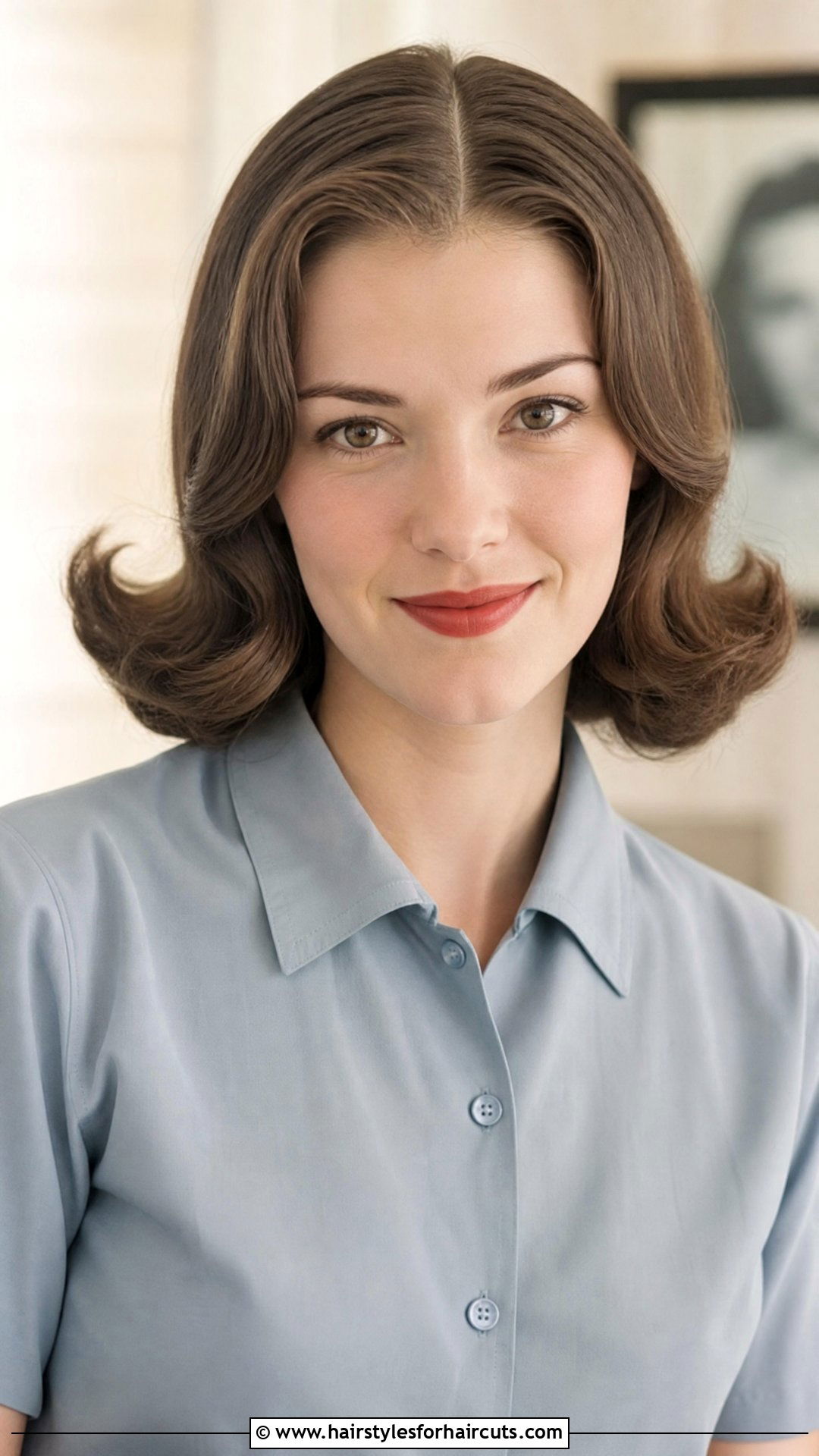 1950s Center Part Curled Ends - 25 long hair 1950s african american hairstyles - 25 long hair 1950s african american hairstyles