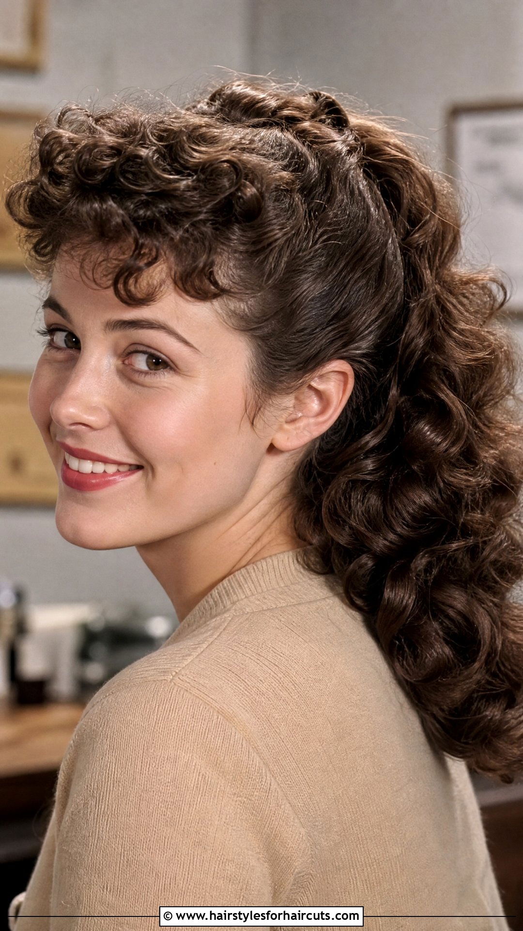 1950s Long Hair Curly Ponytail - 25 curly 1950s hairstyles for long hair - 25 curly 1950s hairstyles for long hair
