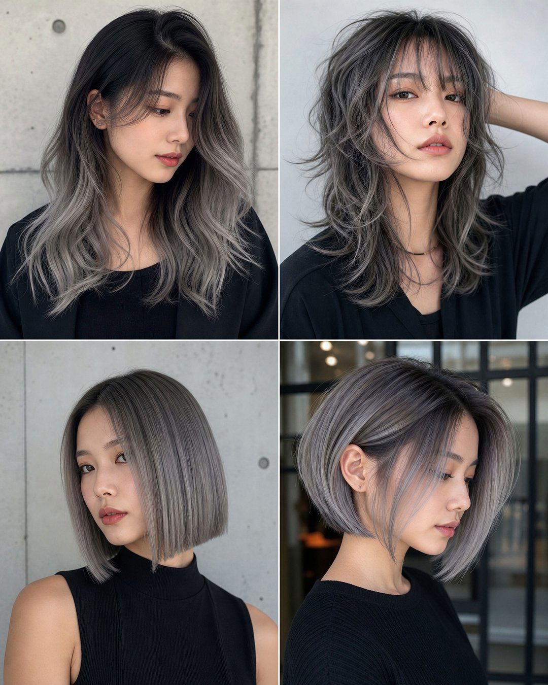 25 Asian Grey Hairstyles for a Bold Modern Look