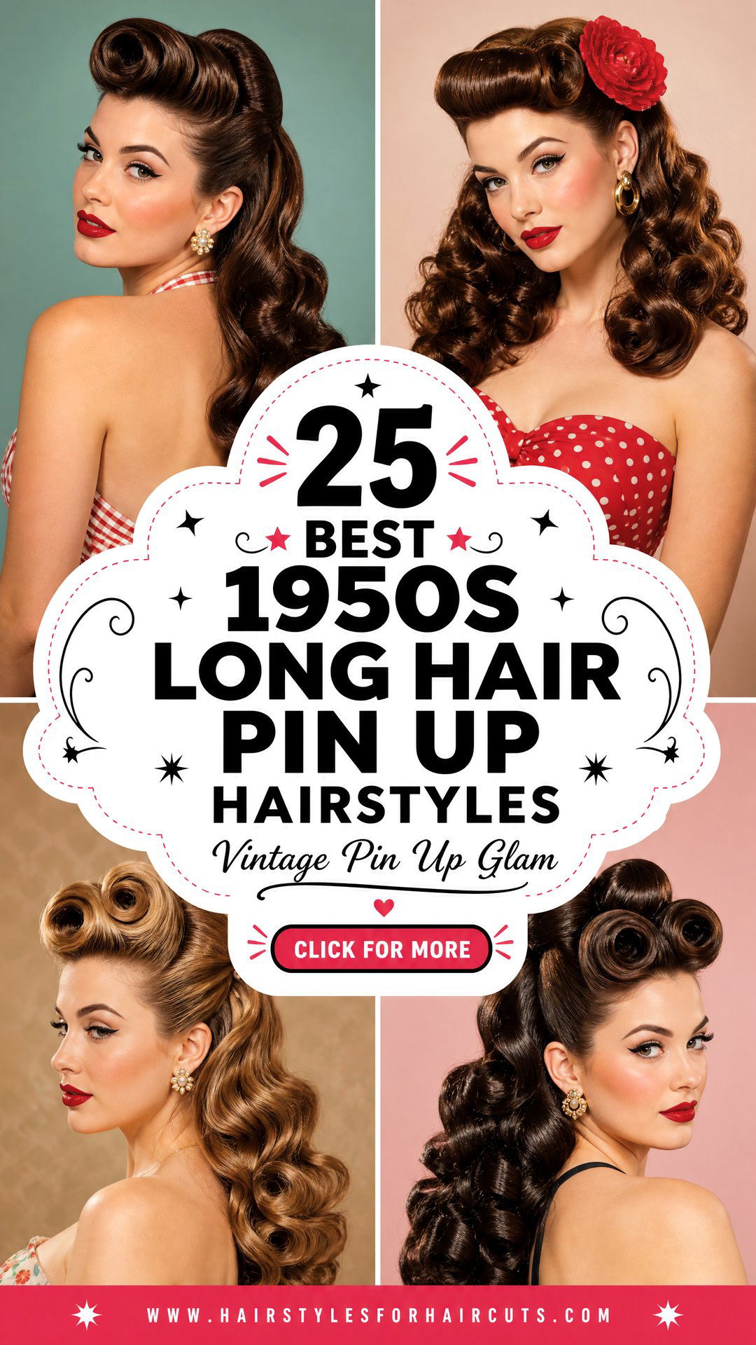 25 Best 1950s Long Hair Pin Up Hairstyles to Try Today - 25 Best 1950s Long Hair Pin Up Hairstyles to Try Today