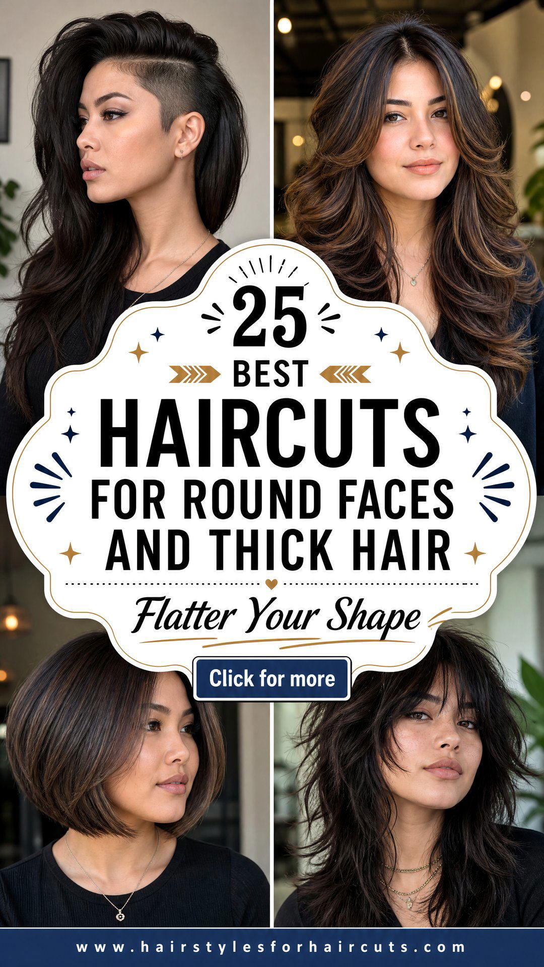 25 Best Haircuts for Round Faces and Thick Hair - 25 Best Haircuts for Round Faces and Thick Hair
