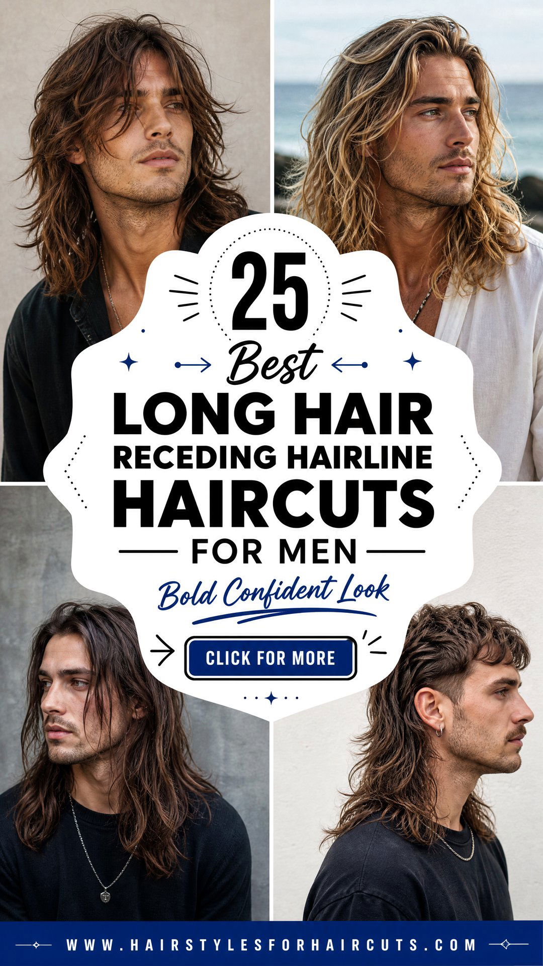 25 Best Long Hair Receding Hairline Haircuts for Men - 25 Best Long Hair Receding Hairline Haircuts for Men