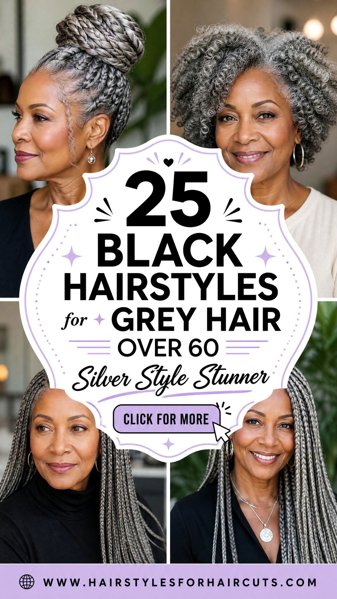25 Black Hairstyles for Grey Hair Over 60 to Love - 25 Black Hairstyles for Grey Hair Over 60 to Love