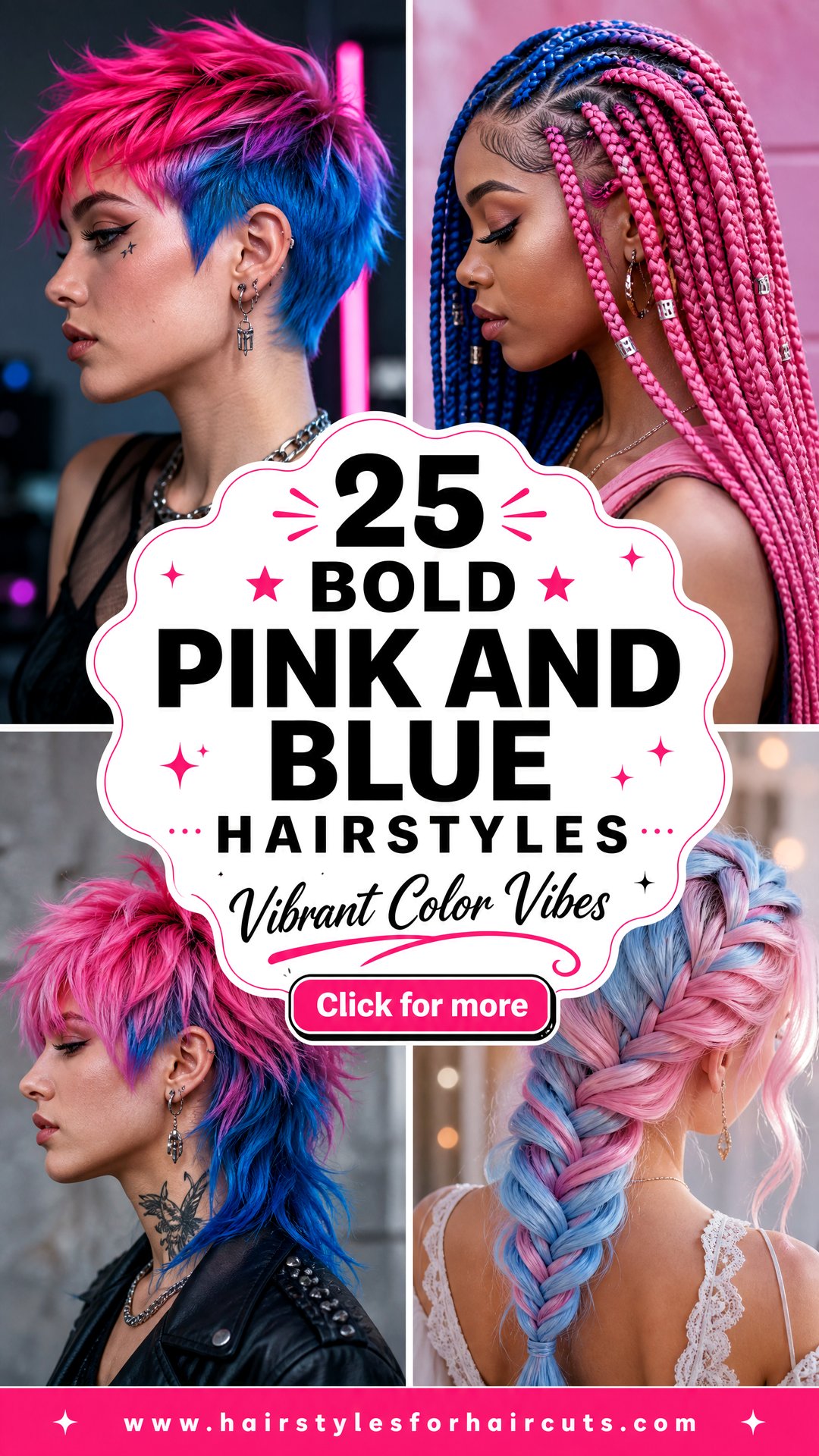 25 Bold Pink and Blue Hairstyles to Inspire You - 25 Bold Pink and Blue Hairstyles to Inspire You