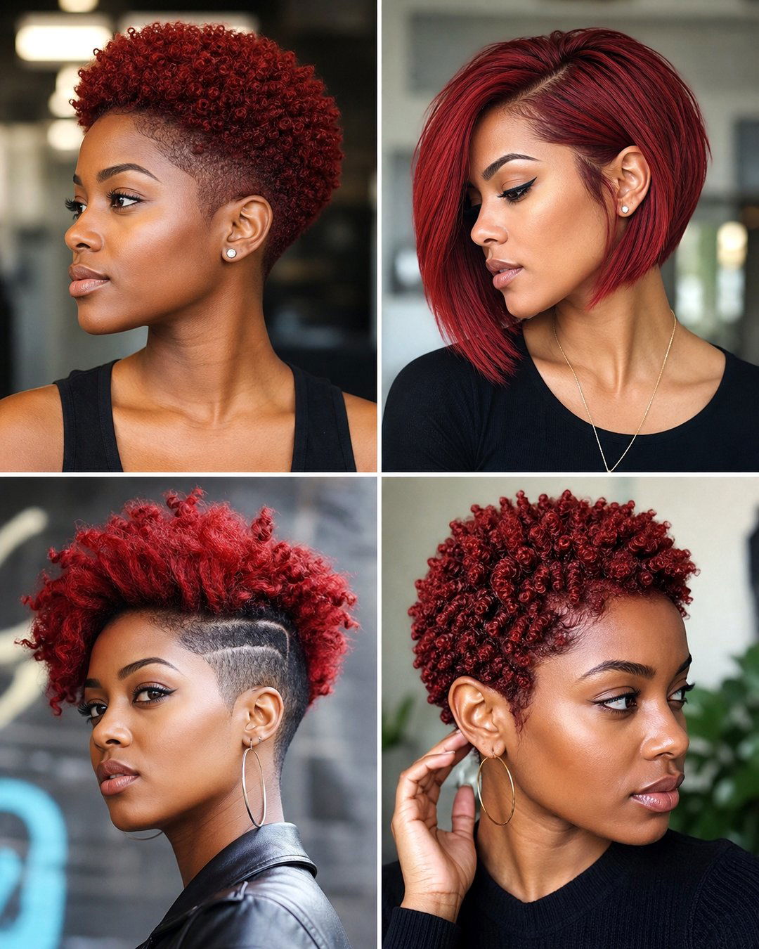 25 Bold Red Short Haircuts for Black Women to Rock