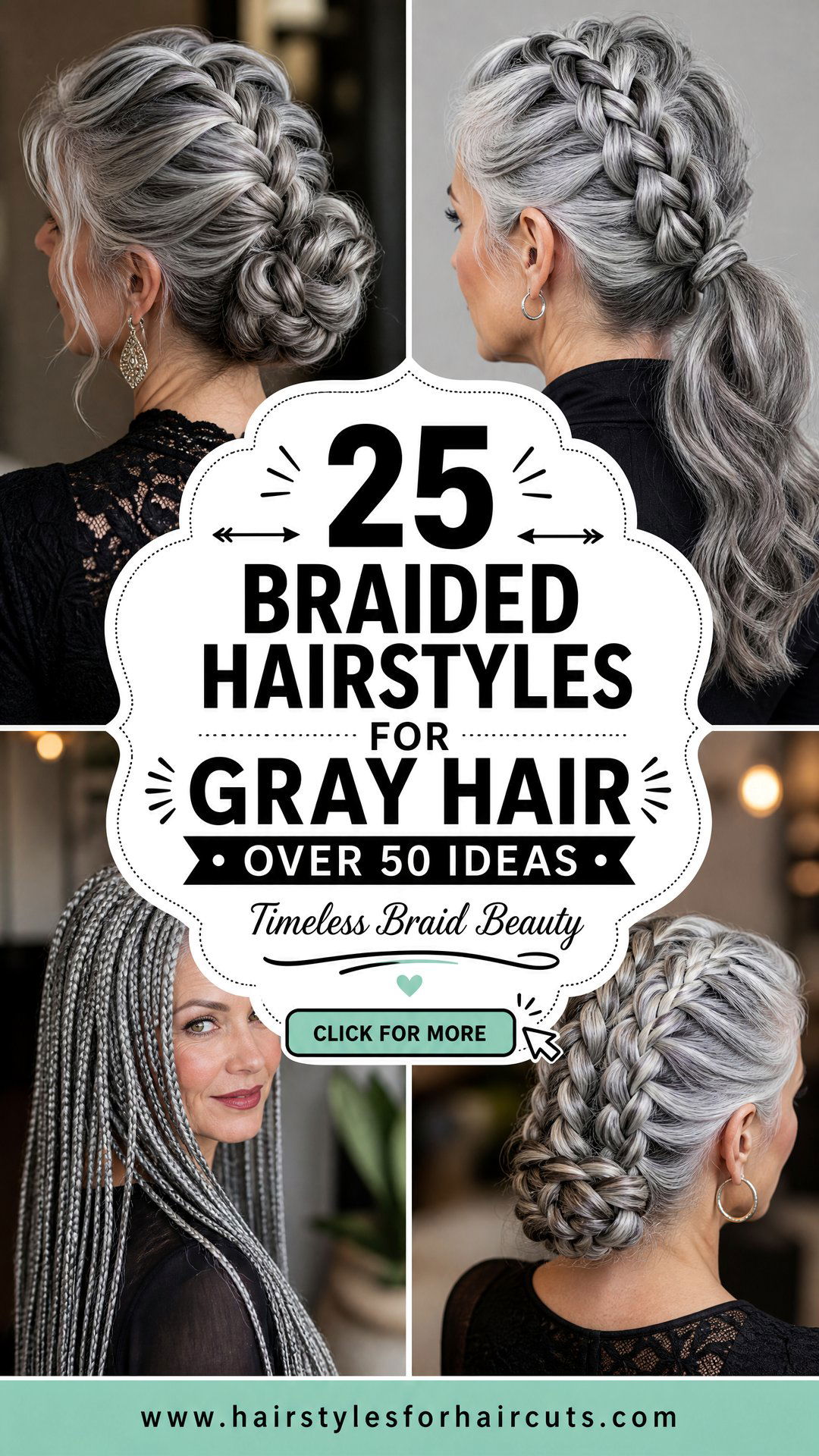25 Braided Hairstyles for Gray Hair Over 50 Ideas - 25 Braided Hairstyles for Gray Hair Over 50 Ideas