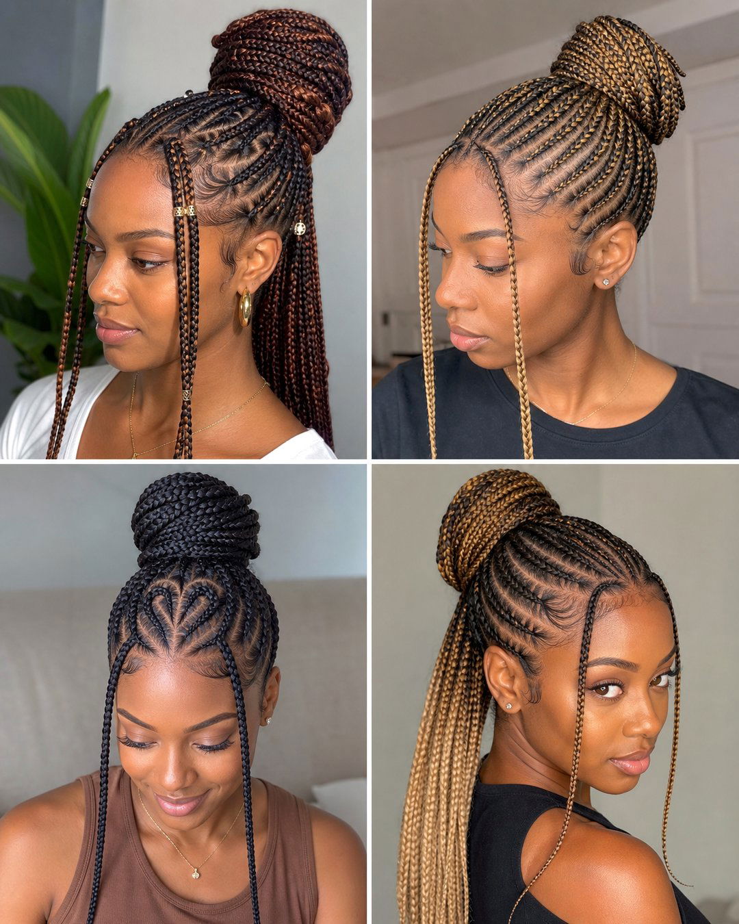 25 Braided Ponytail Bun Hairstyles for Black Hair