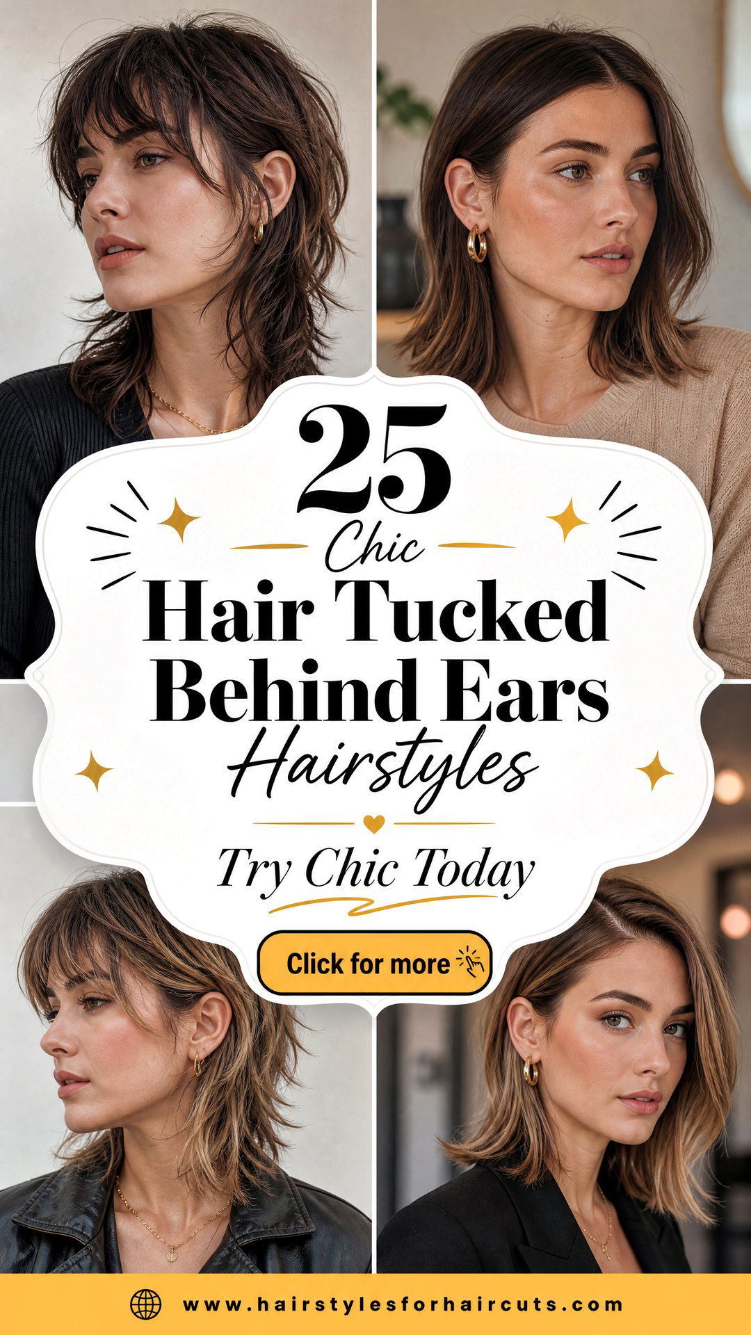 25 Chic Hair Tucked Behind Ears Hairstyles to Try - 25 Chic Hair Tucked Behind Ears Hairstyles to Try