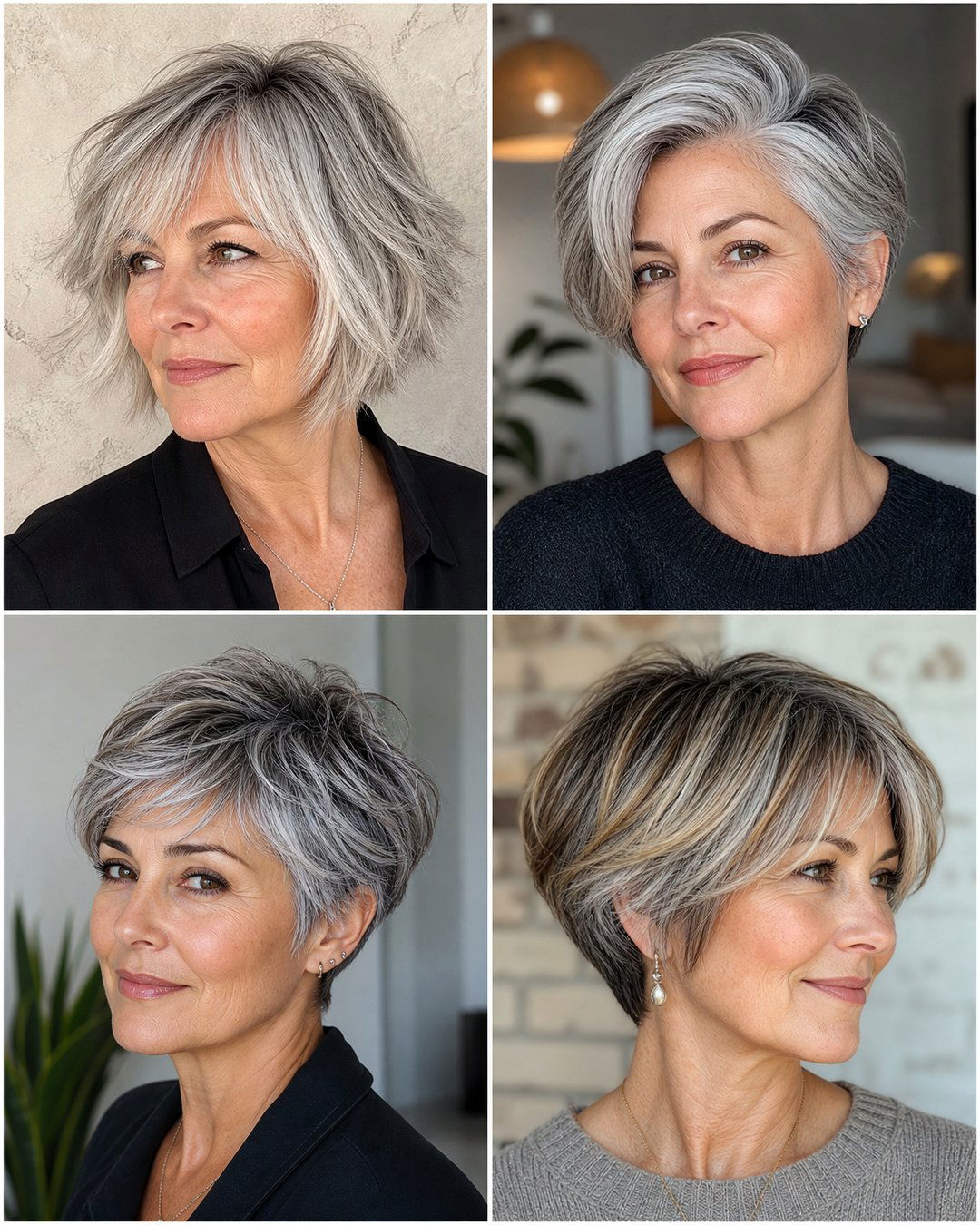 25 Chic Short Haircuts for Growing Out Gray Hair