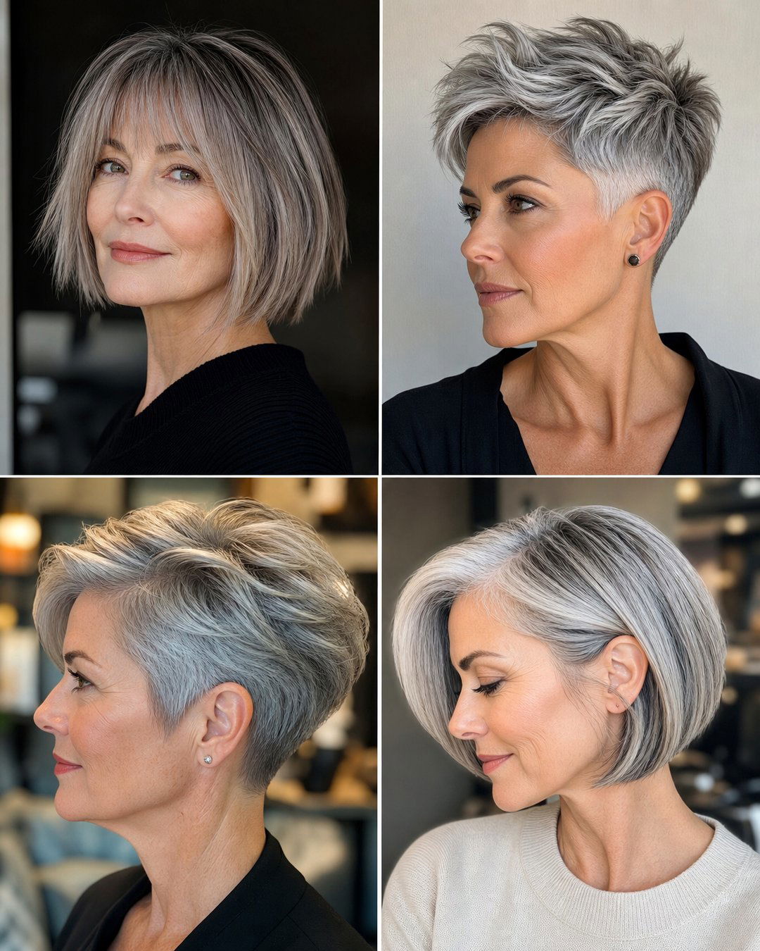 25 Chic Short Haircuts for Women with Grey Hair