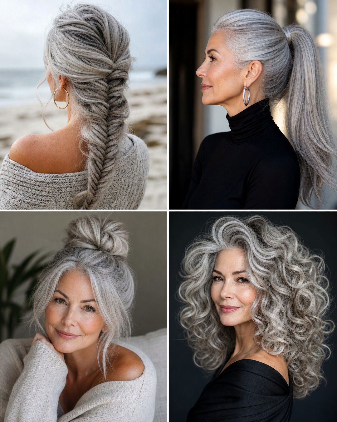 25 Chic Wedding Hairstyles for Gray Hair Brides