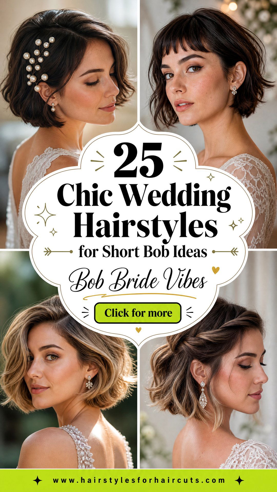 25 Chic Wedding Hairstyles for Short Bob Brides - 25 Chic Wedding Hairstyles for Short Bob Brides