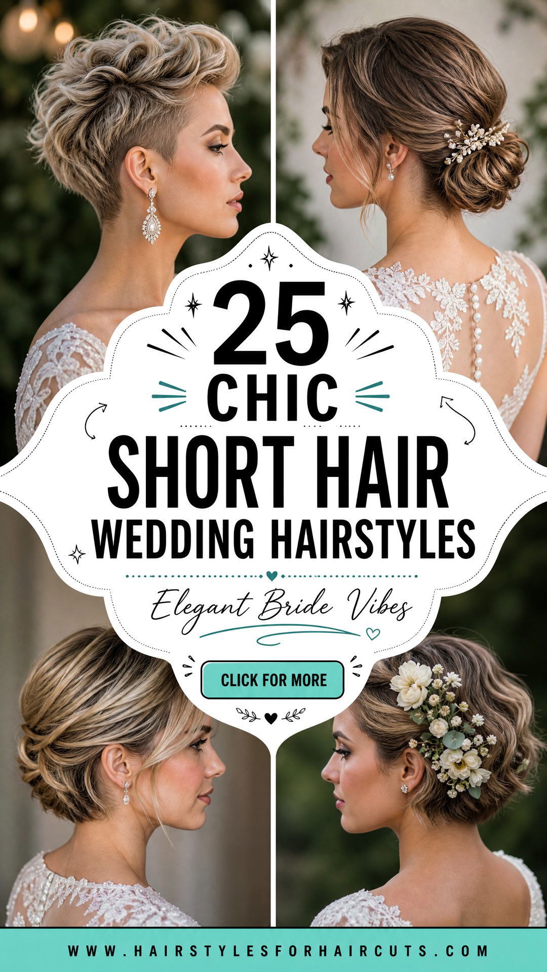 25 Chic Wedding Hairstyles for Short Hair Brides - 25 Chic Wedding Hairstyles for Short Hair Brides