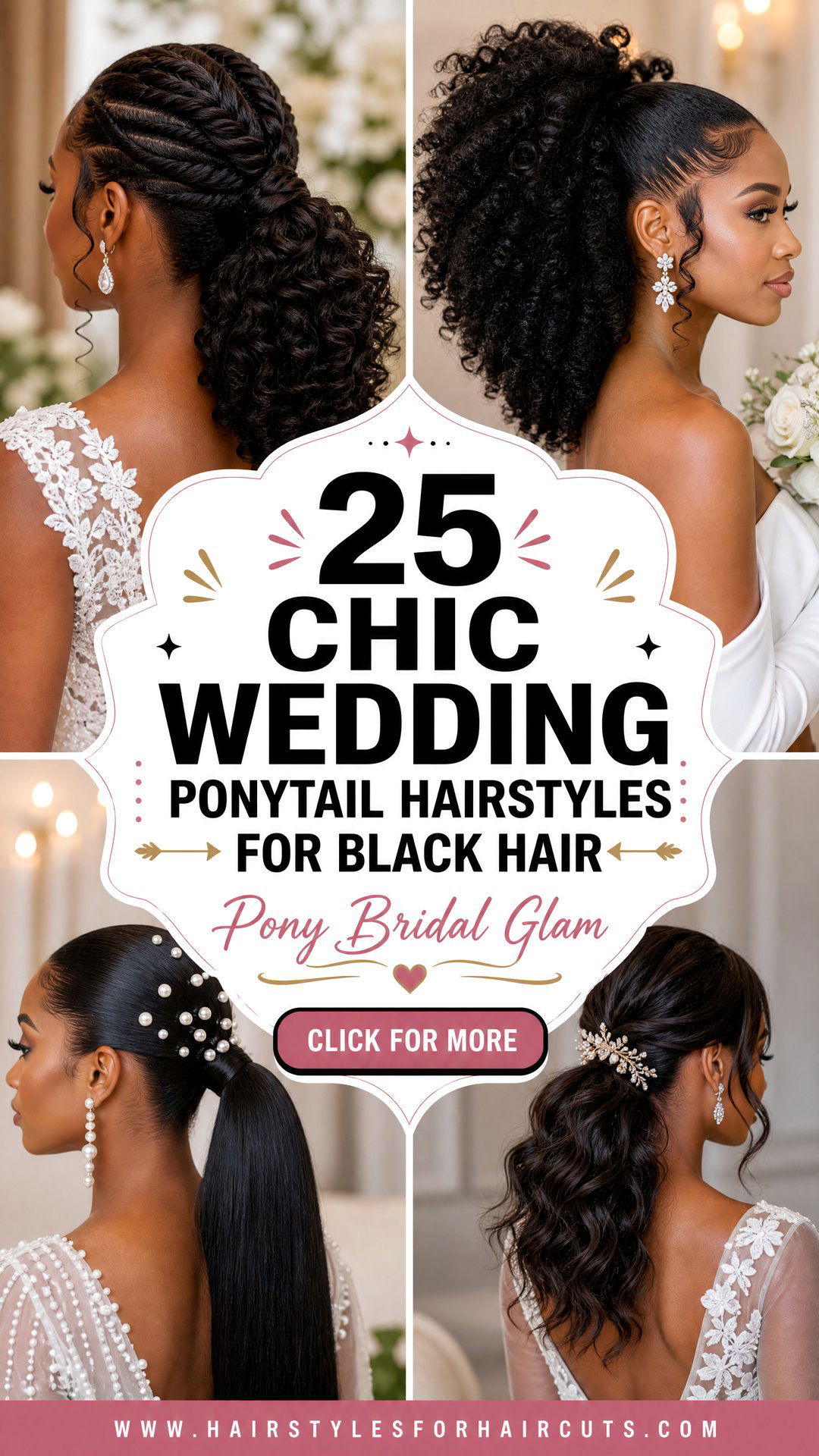 25 Chic Wedding Ponytail Hairstyles for Black Hair - 25 Chic Wedding Ponytail Hairstyles for Black Hair