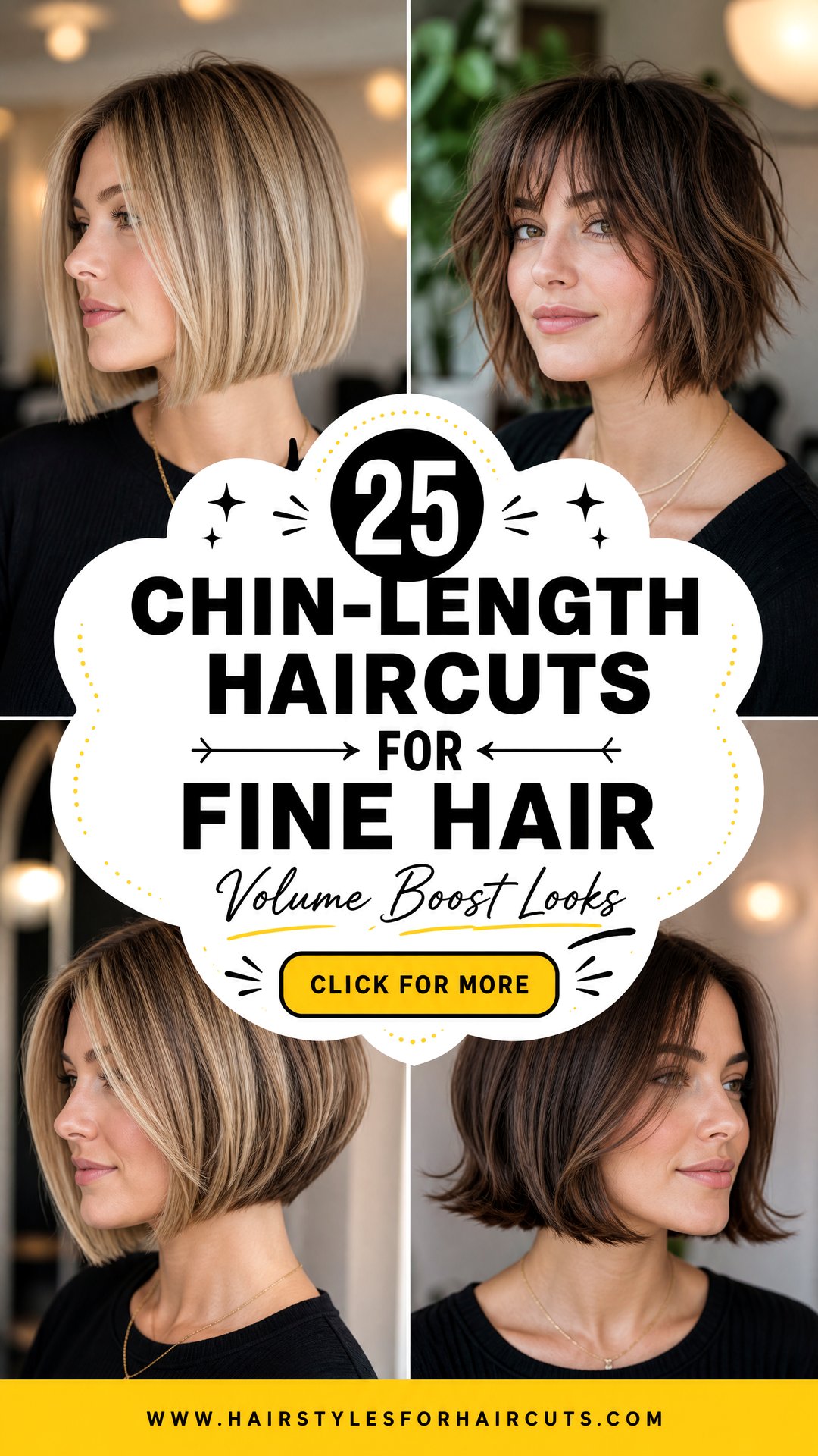 25 Chin-Length Haircuts for Fine Hair Volume Boosters - 25 Chin-Length Haircuts for Fine Hair: Volume Boosters