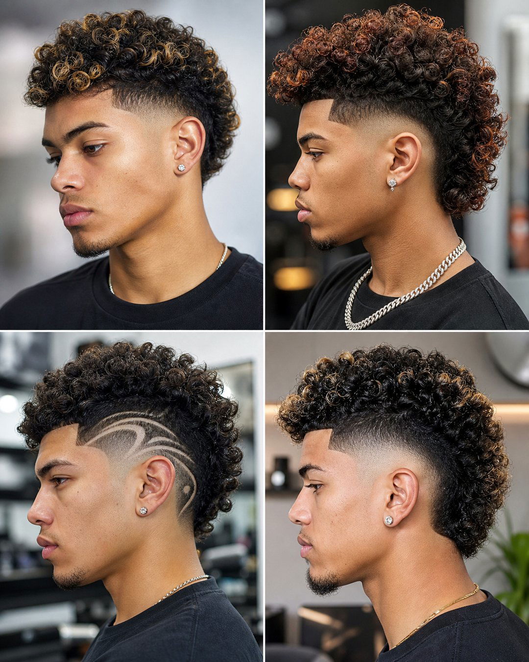 25 Cool Fohawk Haircuts Curly Hair Styles for Men