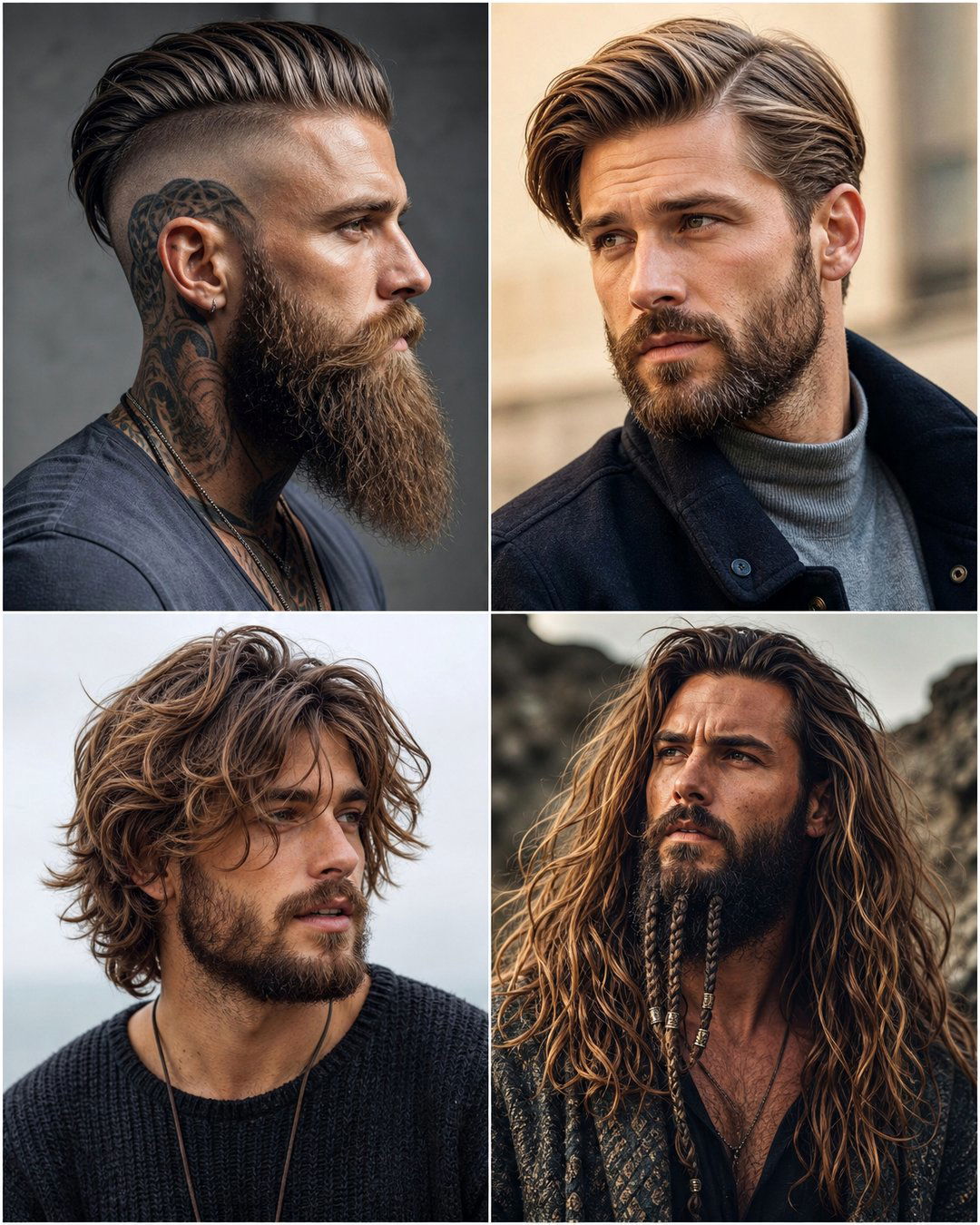 25 Cool Hair Beard Hairstyles for a Bold Masculine Look