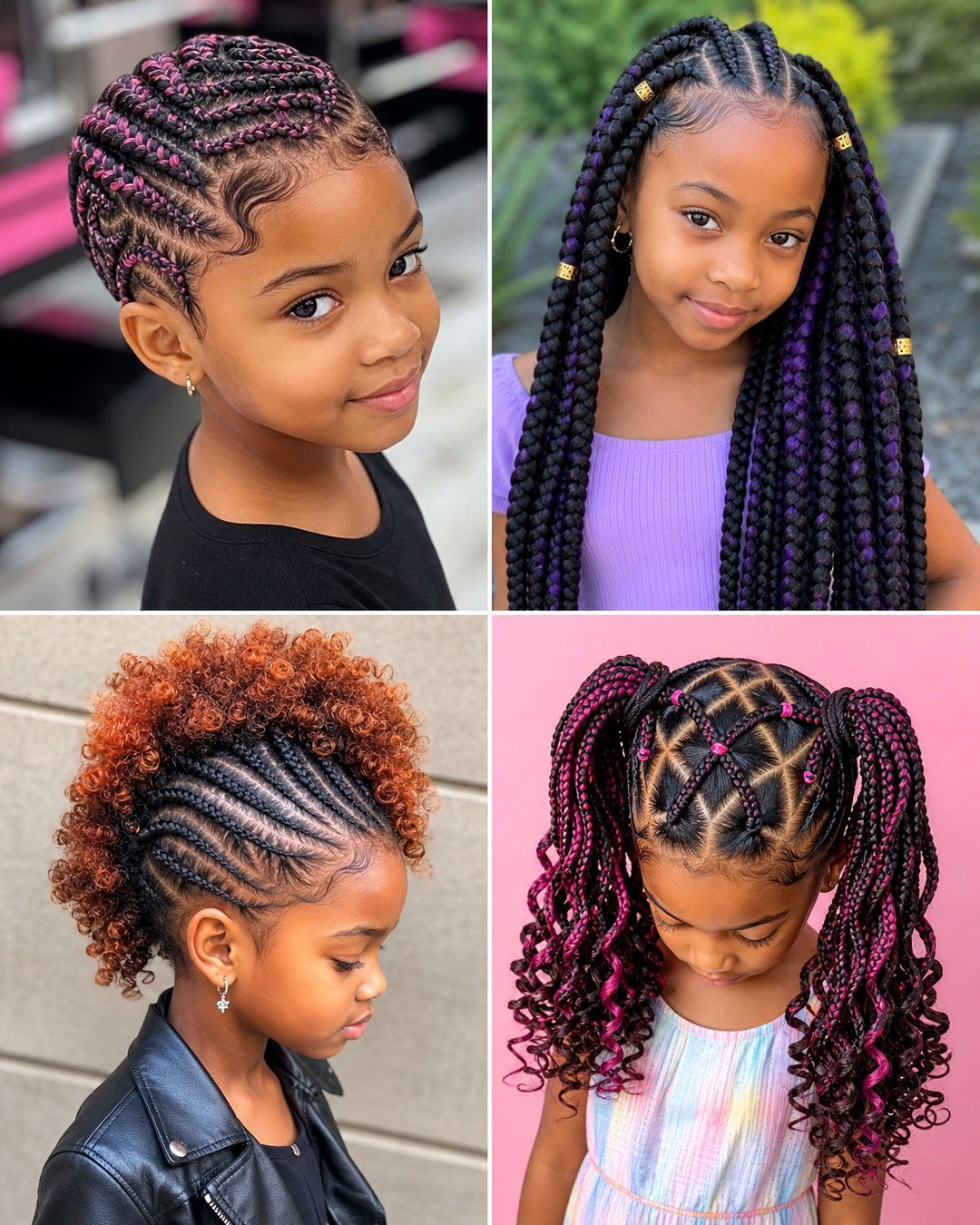 25 Curly Hair Black Kids Braids Hairstyles Pictures