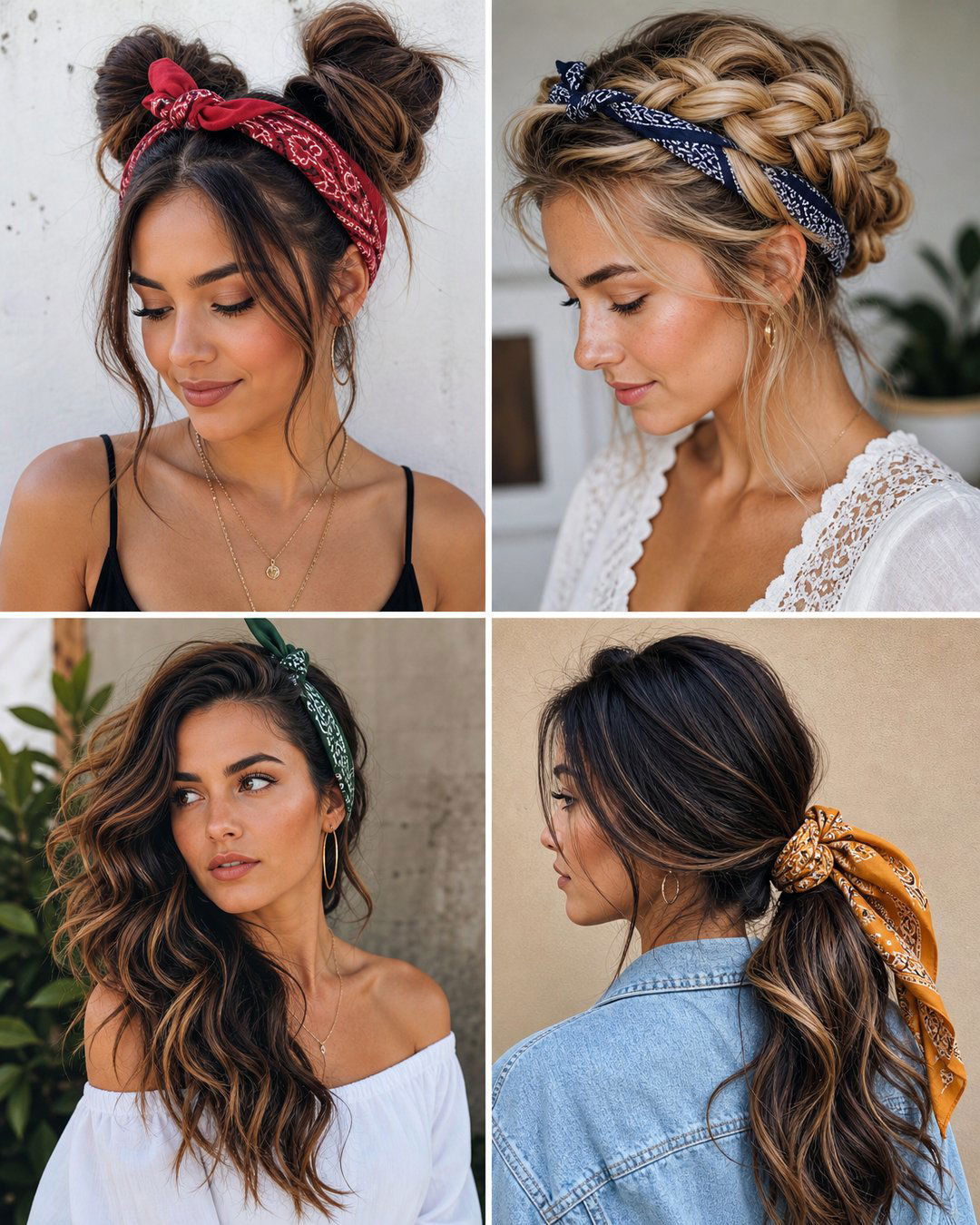 25 Cute Bandana in Hairstyles for a Trendy Look