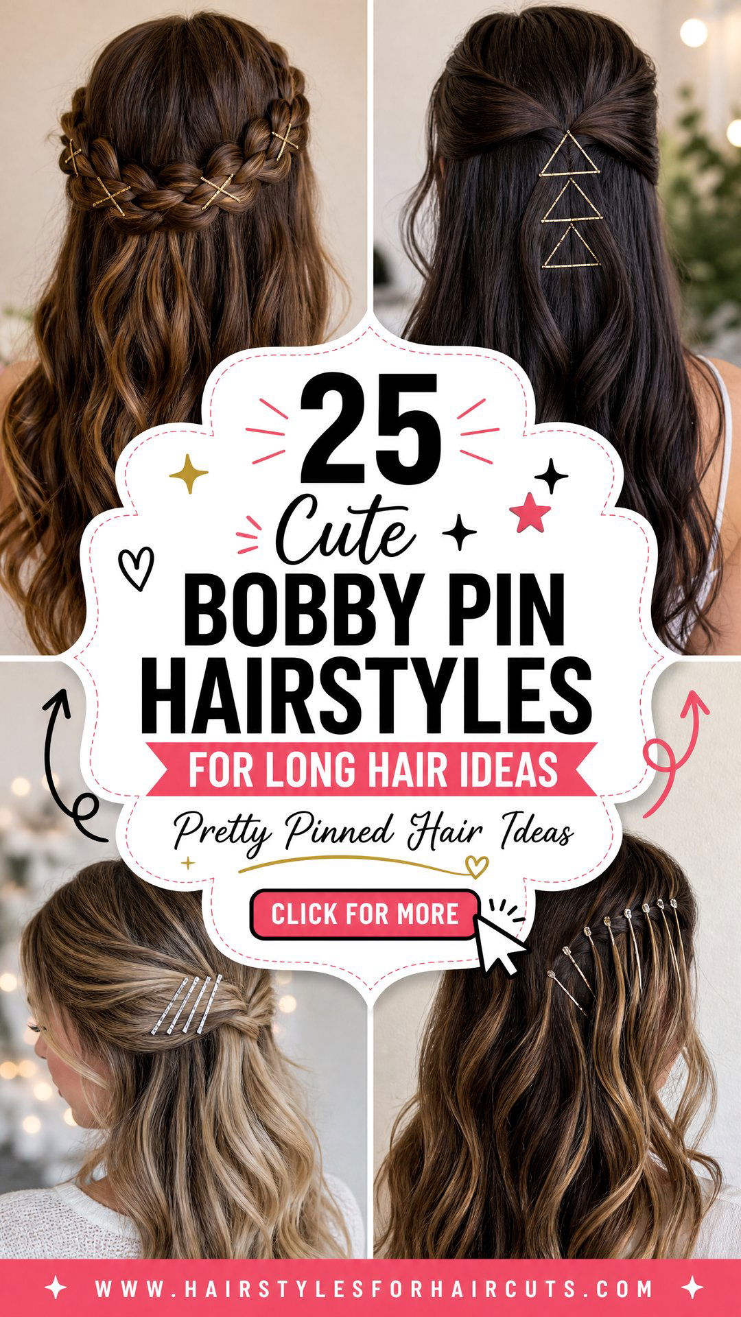 25 Cute Bobby Pin Hairstyles for Long Hair to Try - 25 Cute Bobby Pin Hairstyles for Long Hair to Try