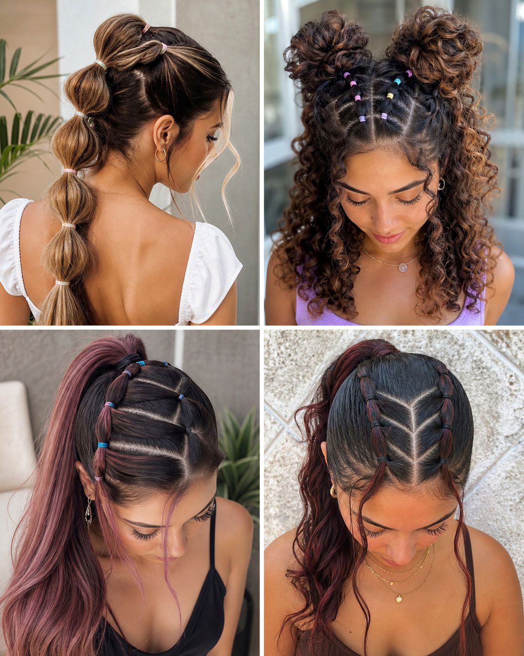 25 Cute Curly Hair Rubber Band Hairstyles for Kids