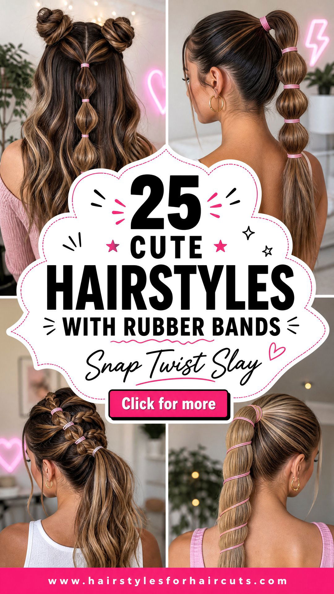 25 Cute Hairstyles With Rubber Bands for Long Hair - 25 Cute Hairstyles With Rubber Bands for Long Hair