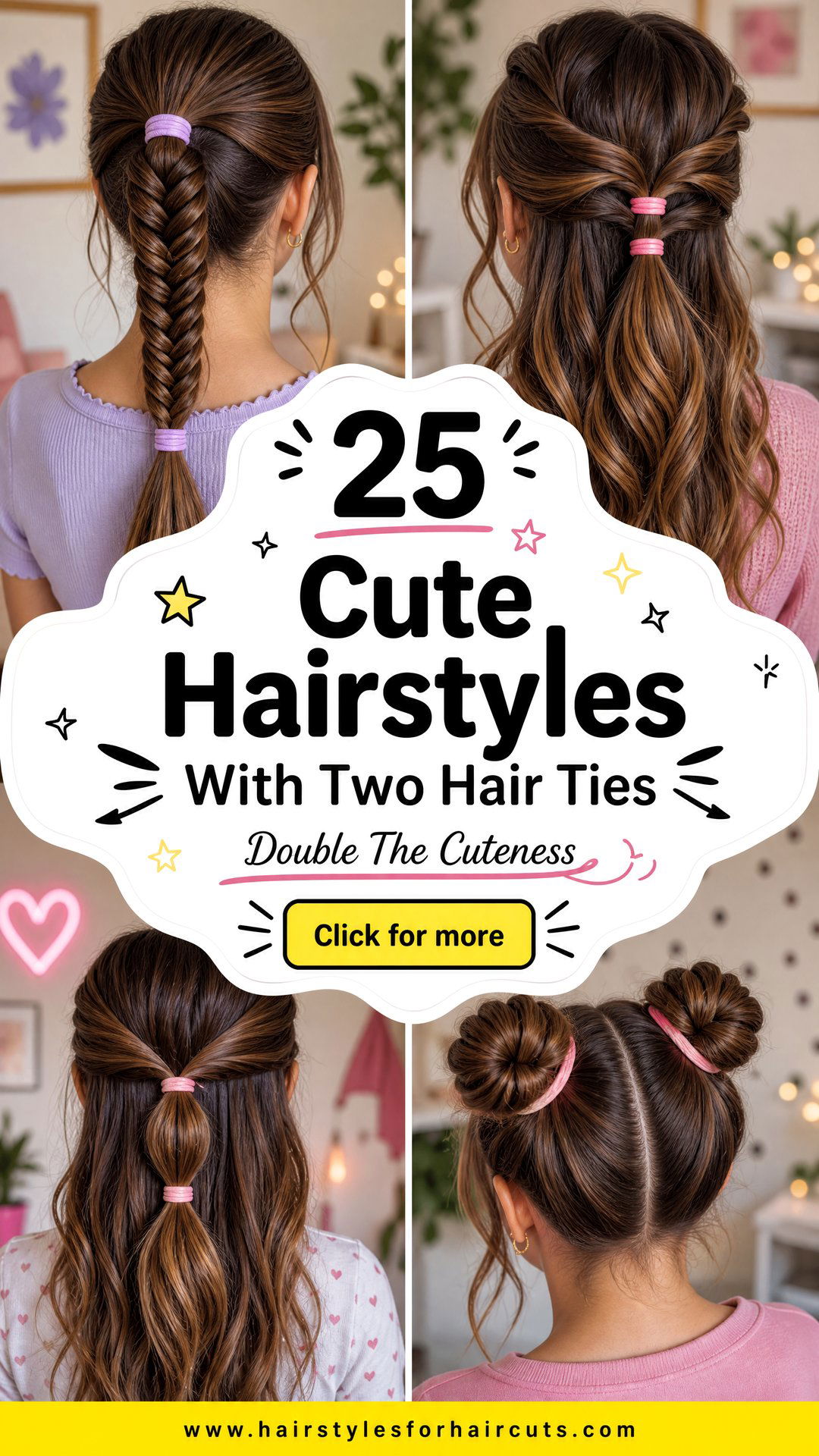 25 Cute Hairstyles With Two Hair Ties to Try Today - 25 Cute Hairstyles With Two Hair Ties to Try Today