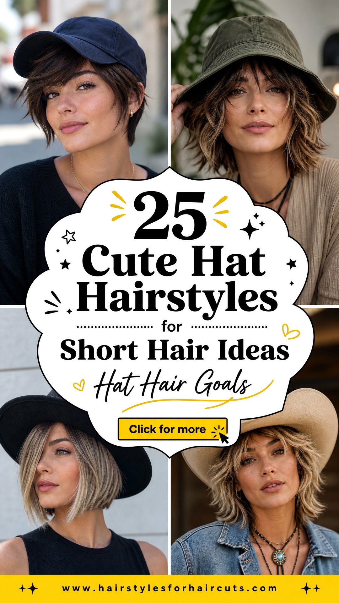 25 Cute Hat Hairstyles for Short Hair Ideas - 25 Cute Hat Hairstyles for Short Hair Ideas