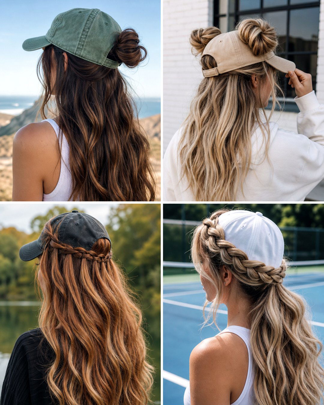 25 Cute Long Hair Baseball Cap Hairstyles to Try