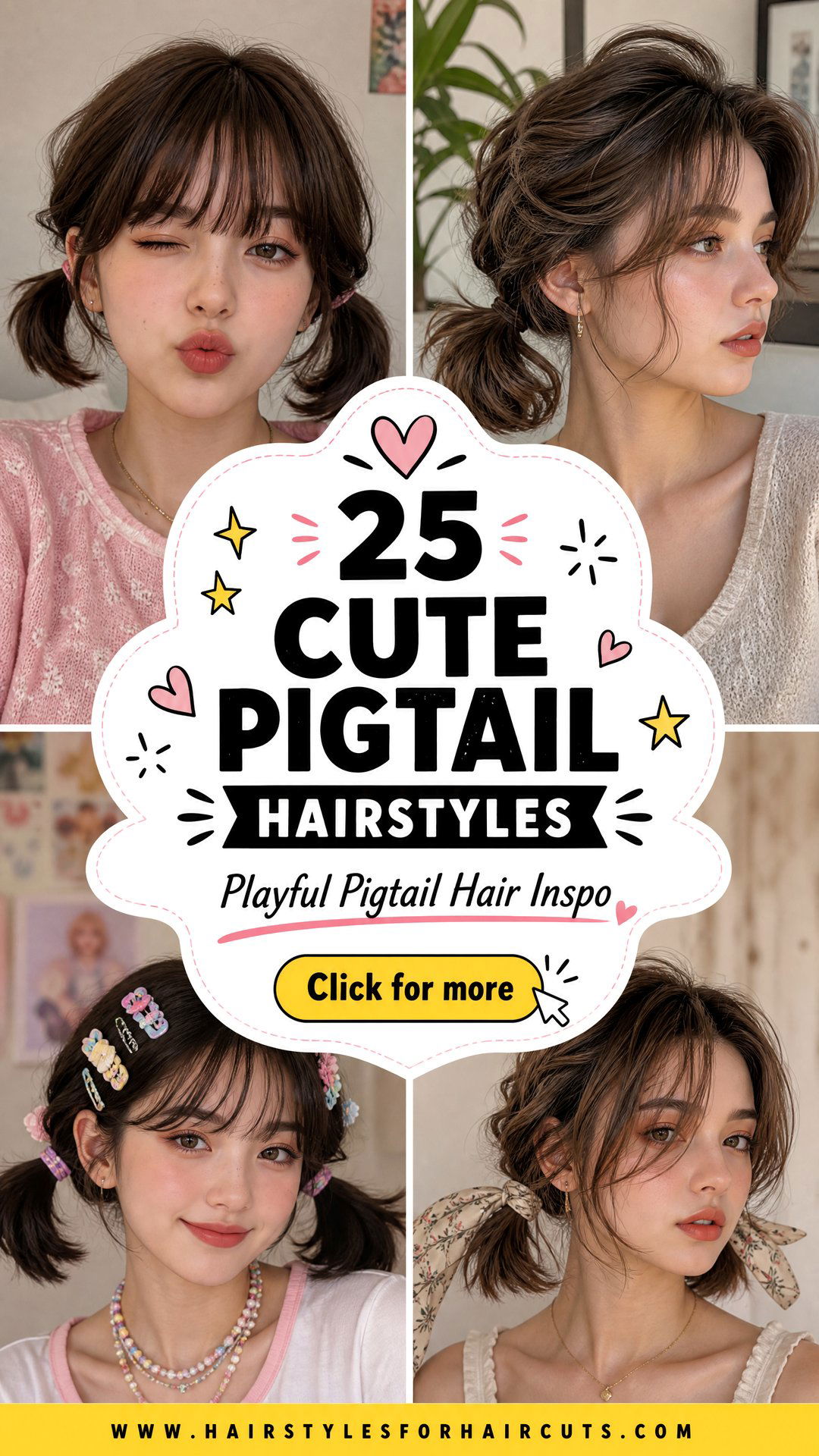 25 Cute Short Hair Pigtail Hairstyles to Inspire You - 25 Cute Short Hair Pigtail Hairstyles to Inspire You