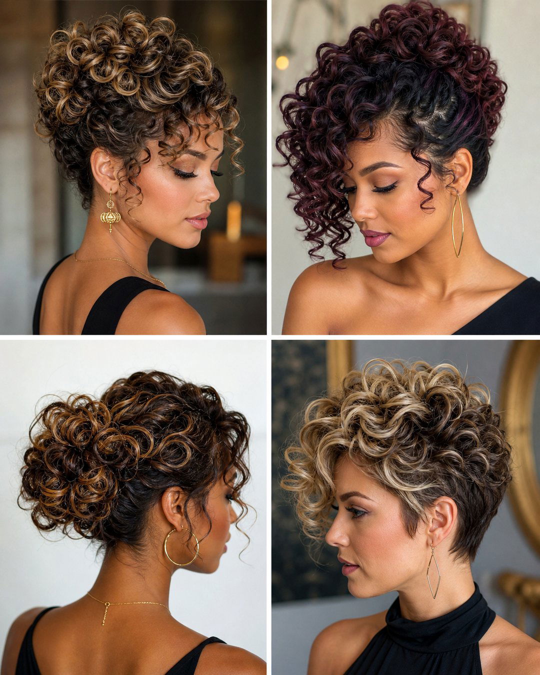 25 Cute Updo Hairstyles for Short Curly Hair to Try Now