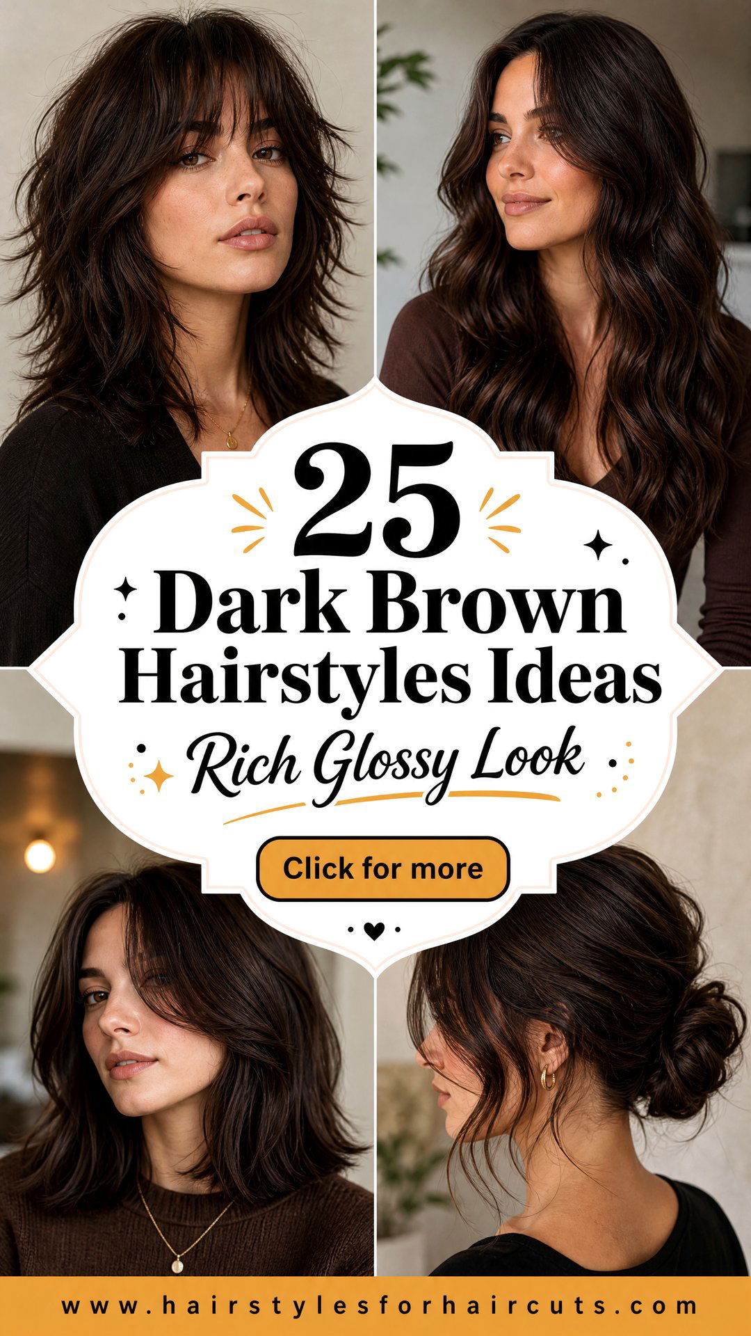 25 Dark Brown Hairstyles for a Rich Glossy Look - 25 Dark Brown Hairstyles for a Rich, Glossy Look