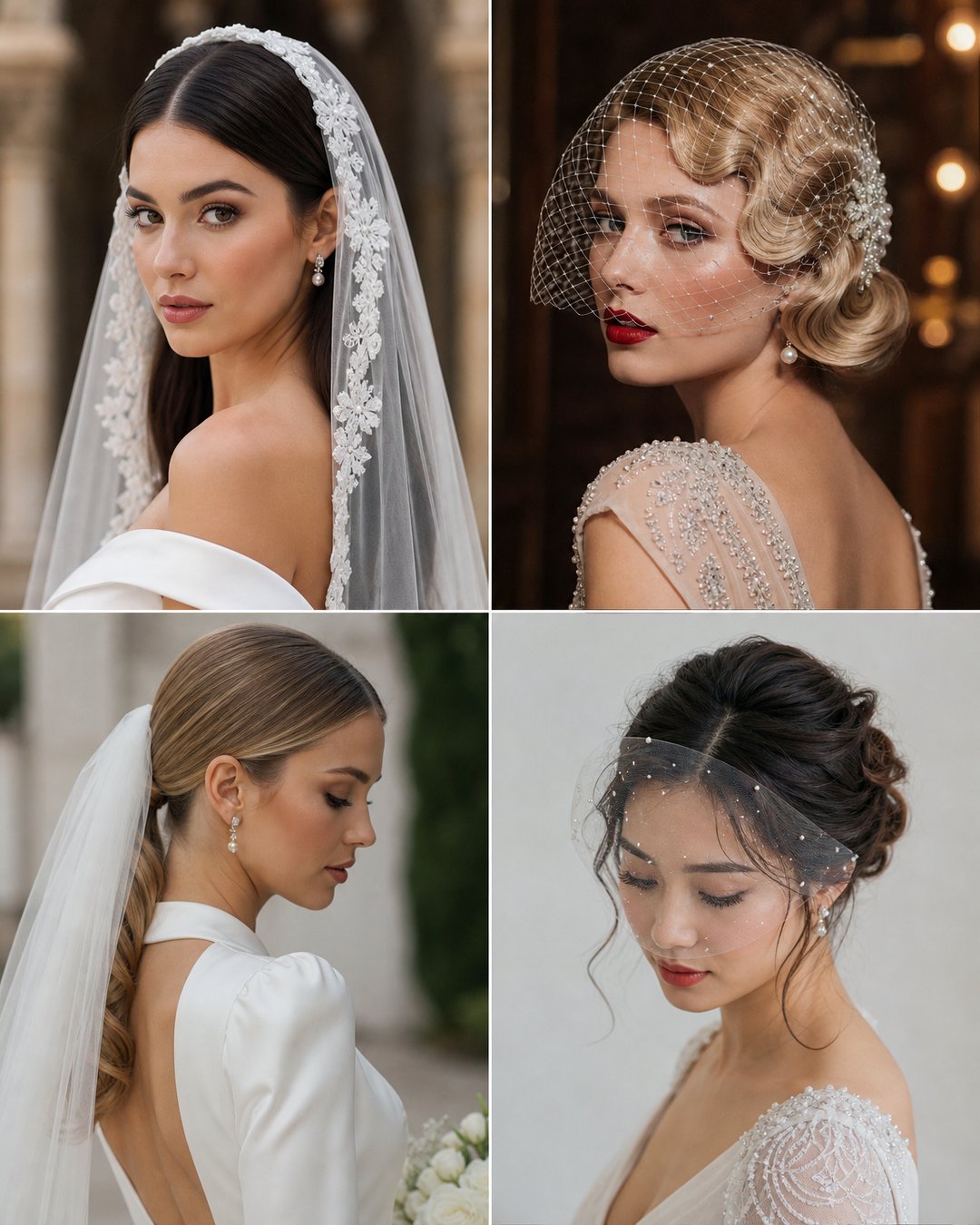 25 Dreamy Long Hair Bridal Hairstyles With Veil Ideas