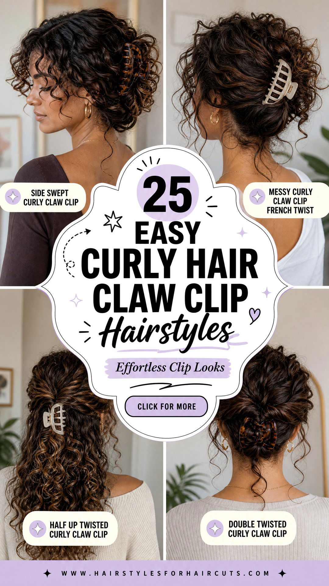 25 Easy Curly Hair Claw Clip Hairstyles to Try - 25 Easy Curly Hair Claw Clip Hairstyles to Try