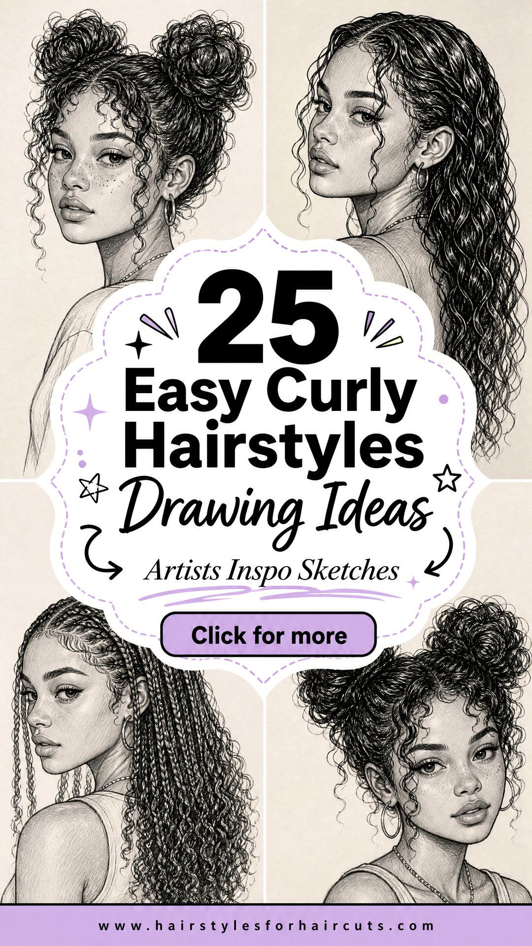25 Easy Curly Hairstyles Drawing Ideas for Artists - 25 Easy Curly Hairstyles Drawing Ideas for Artists