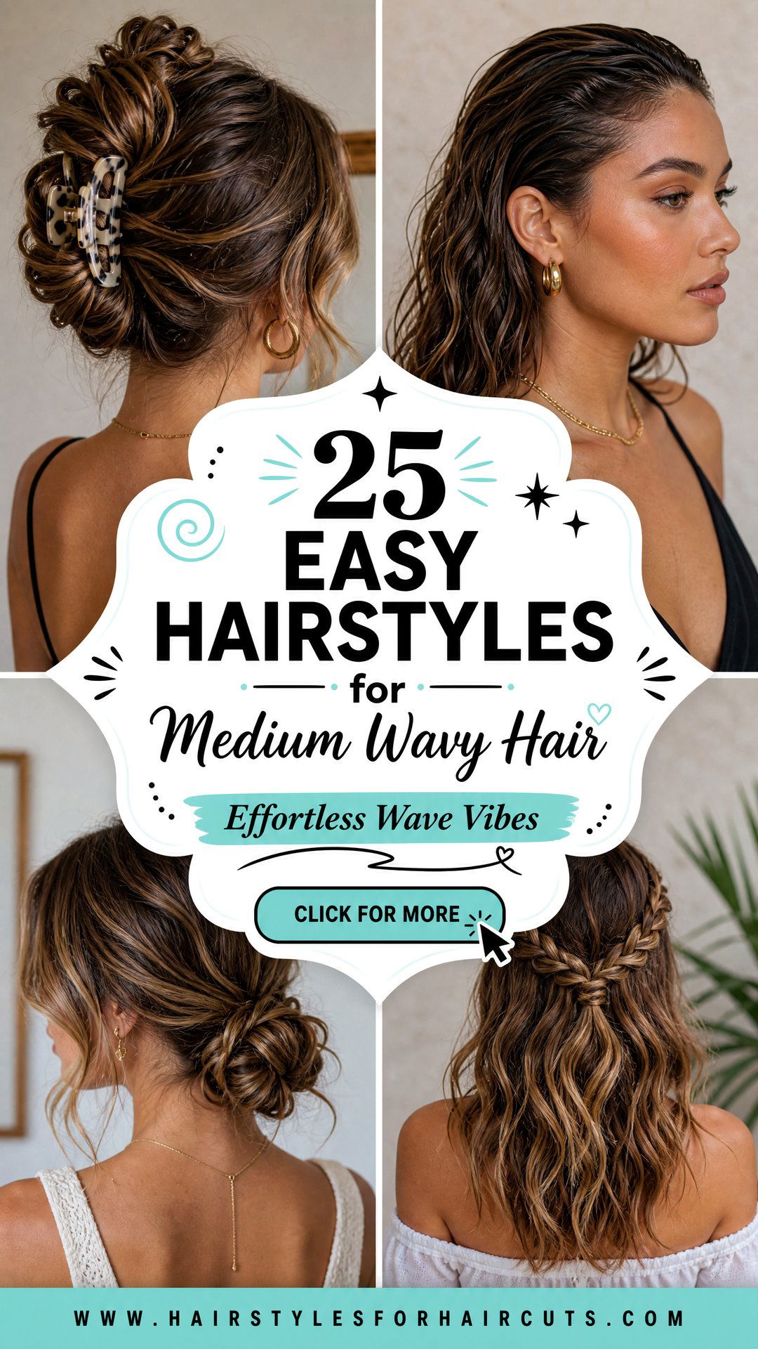 25 Easy Hairstyles for Medium Wavy Hair to Try - 25 Easy Hairstyles for Medium Wavy Hair to Try