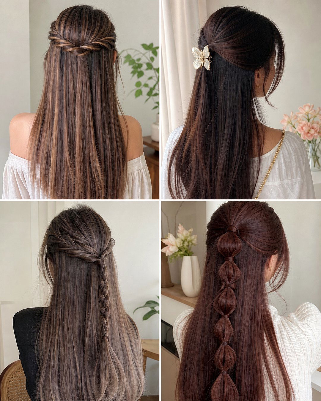 25 Easy Half Up Hairstyles Straight Hair Will Love