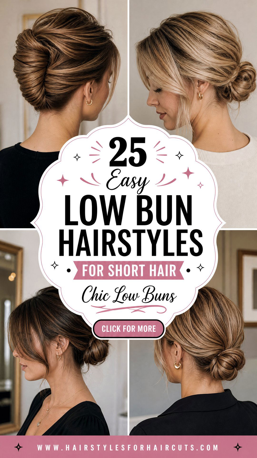 25 Easy Low Bun Hairstyles for Short Hair Chic Looks - 25 Easy Low Bun Hairstyles for Short Hair: Chic Looks