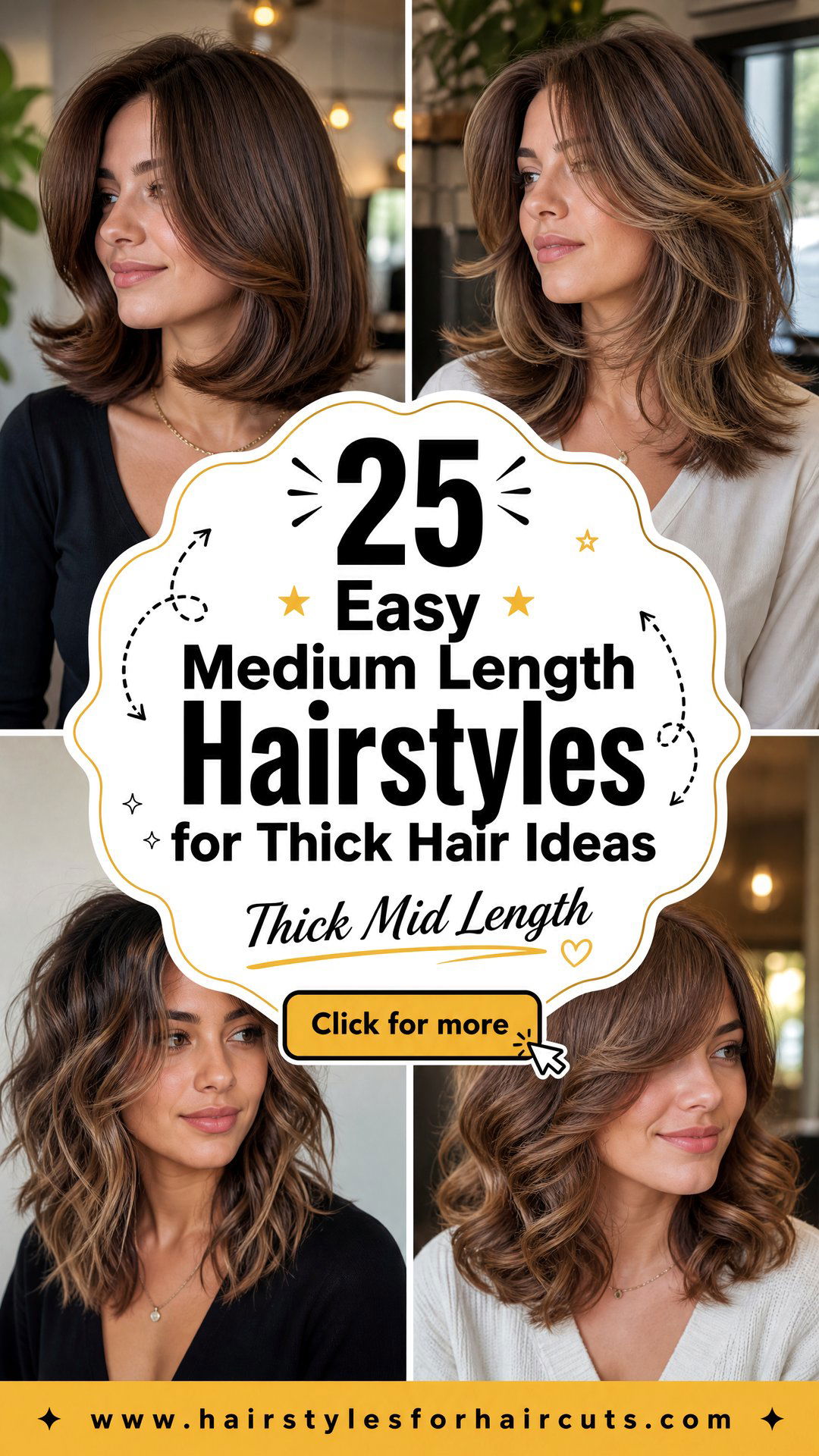 25 Easy Medium Length Hairstyles for Thick Hair Ideas - 25 Easy Medium Length Hairstyles for Thick Hair Ideas