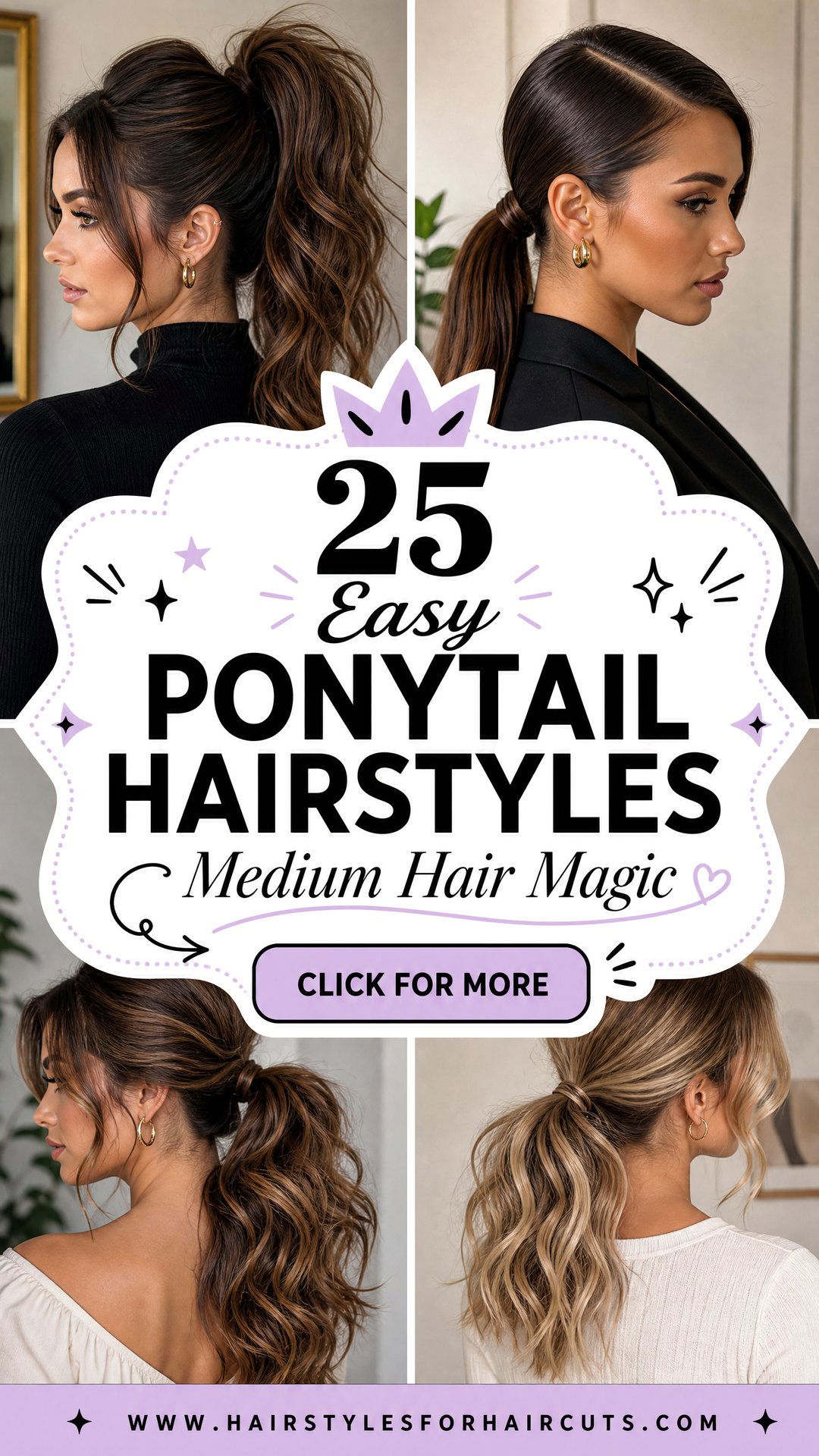 25 Easy Ponytail Hairstyles for Medium Length Hair - 25 Easy Ponytail Hairstyles for Medium Length Hair