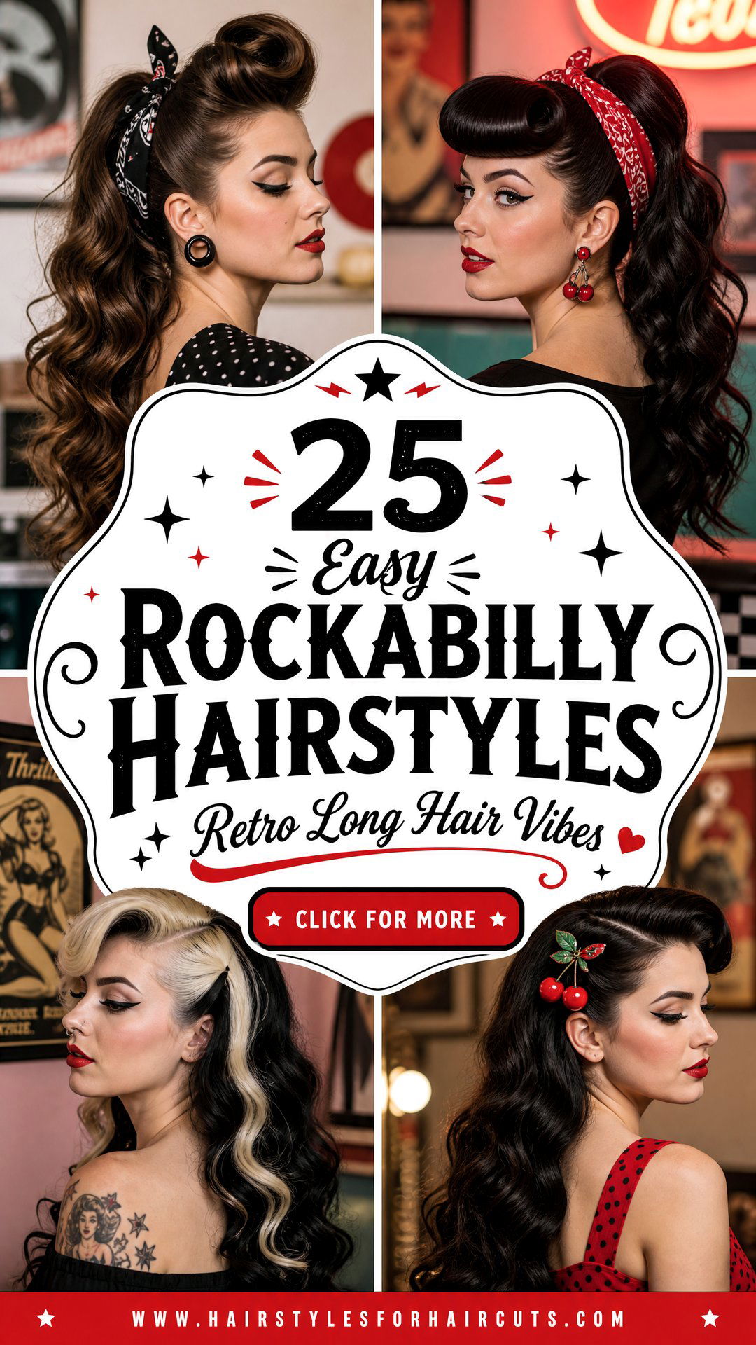 25 Easy Rockabilly Hairstyles for Long Hair Looks - 25 Easy Rockabilly Hairstyles for Long Hair Looks