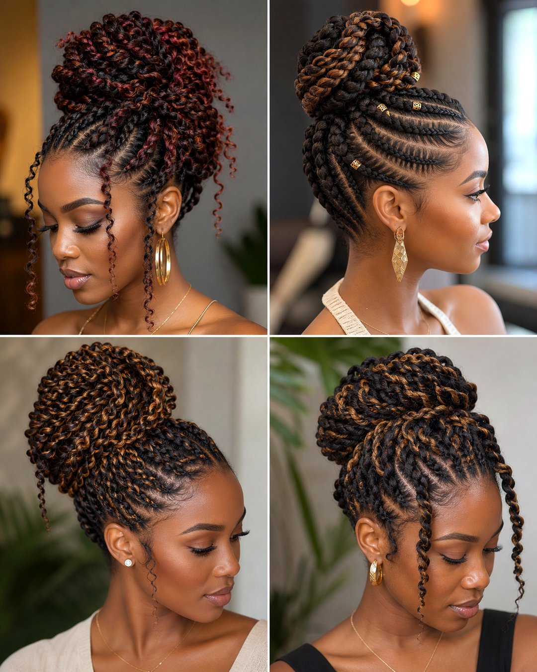 25 Elegant Braided Updo Hairstyles for Black Hair