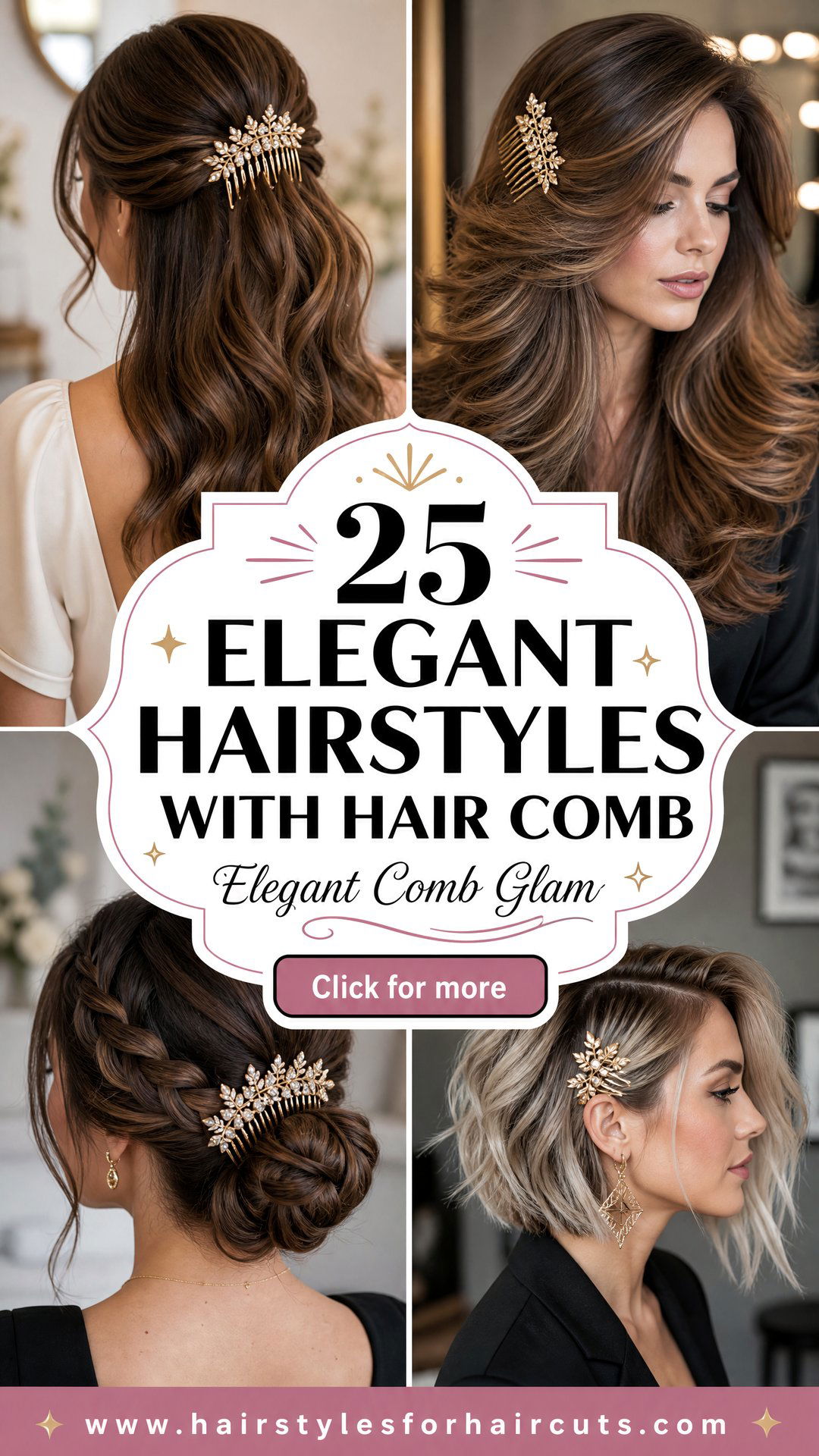 25 Elegant Hairstyles With Hair Comb Accessories - 25 Elegant Hairstyles With Hair Comb Accessories