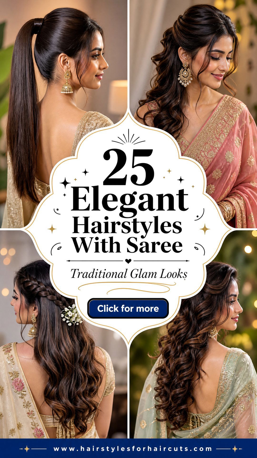 25 Elegant Hairstyles With Saree for Every Occasion - 25 Elegant Hairstyles With Saree for Every Occasion