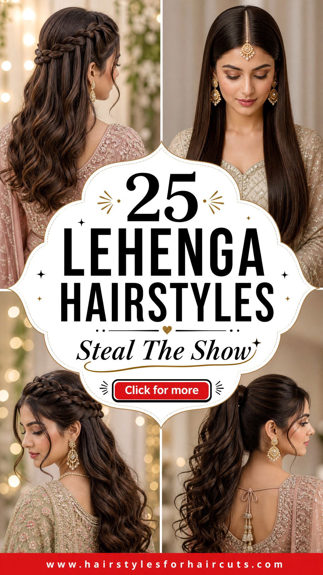 25 Elegant Hairstyles for Lehenga to Steal the Show - 25 Elegant Hairstyles for Lehenga to Steal the Show